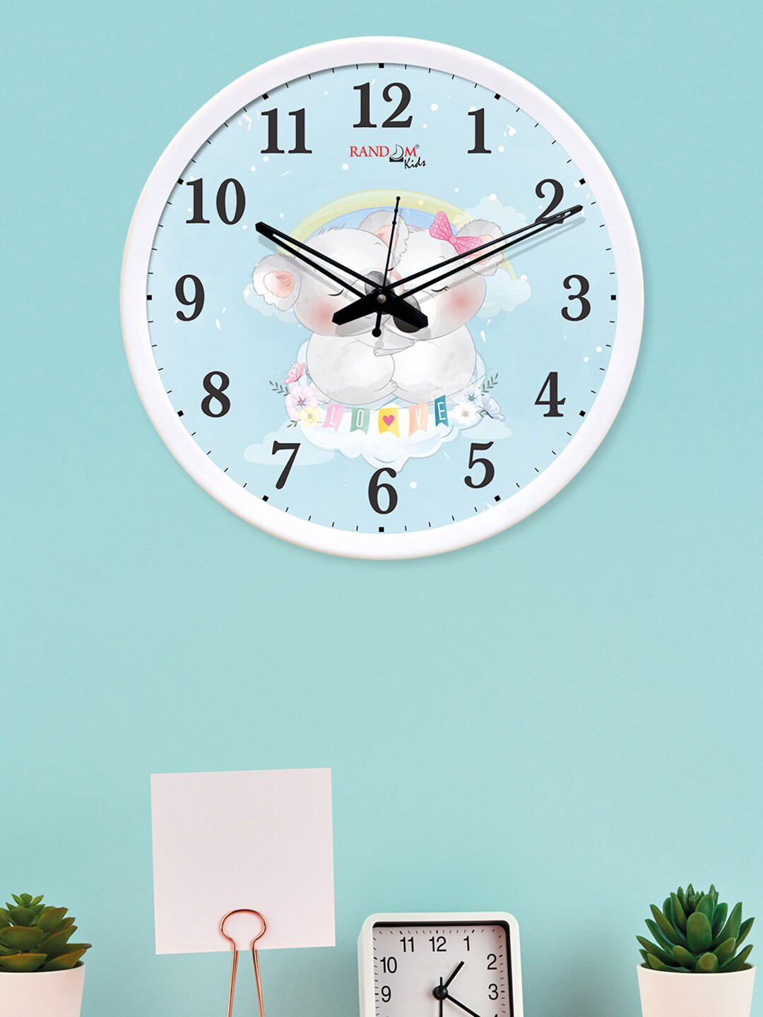 

RANDOM White & Blue Round Printed 30 cm Analogue Wall Clock