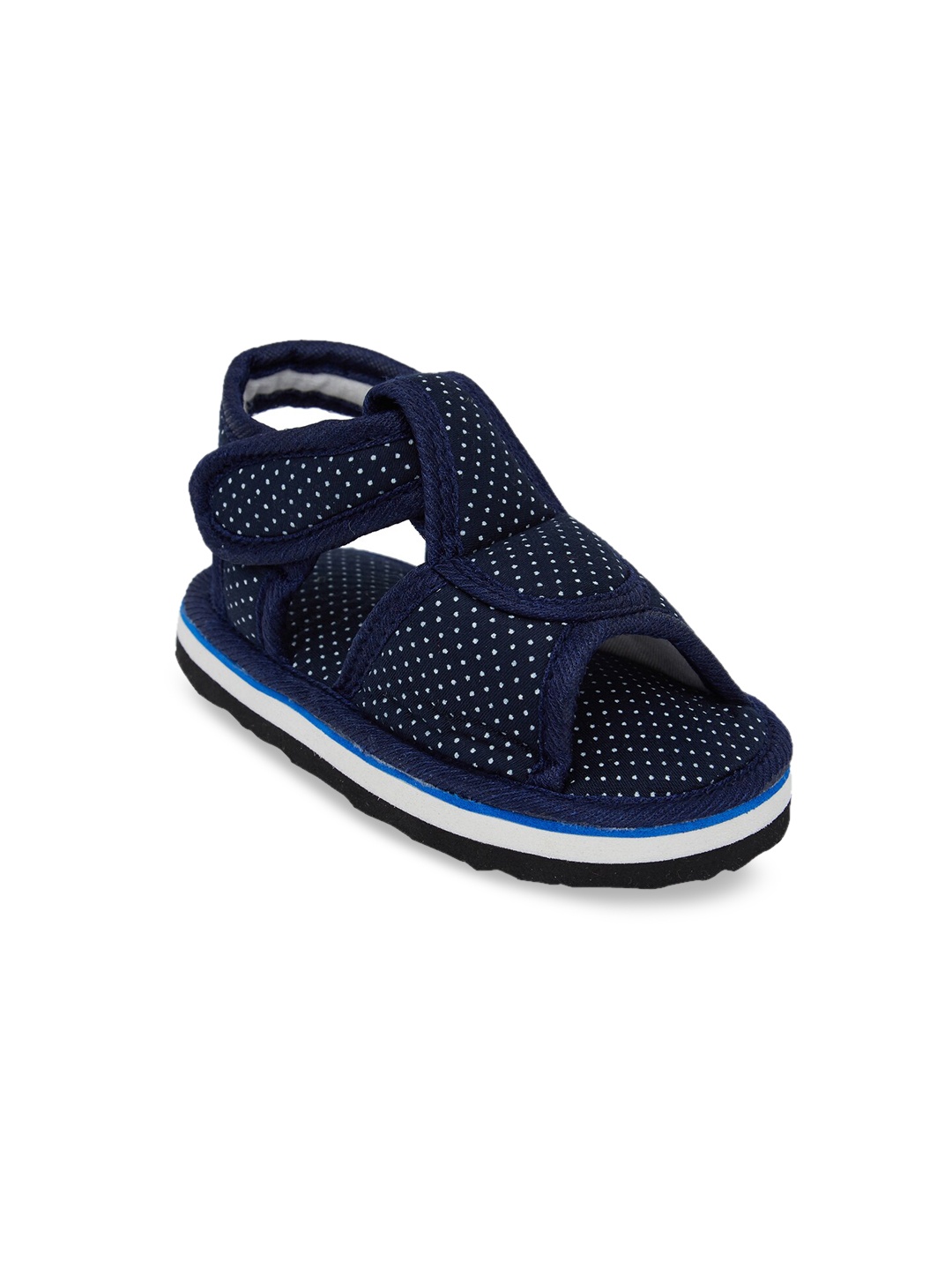 CHiU Kids Navy & White Printed Comfort Sandals with Kweeking Sound, Navy blue