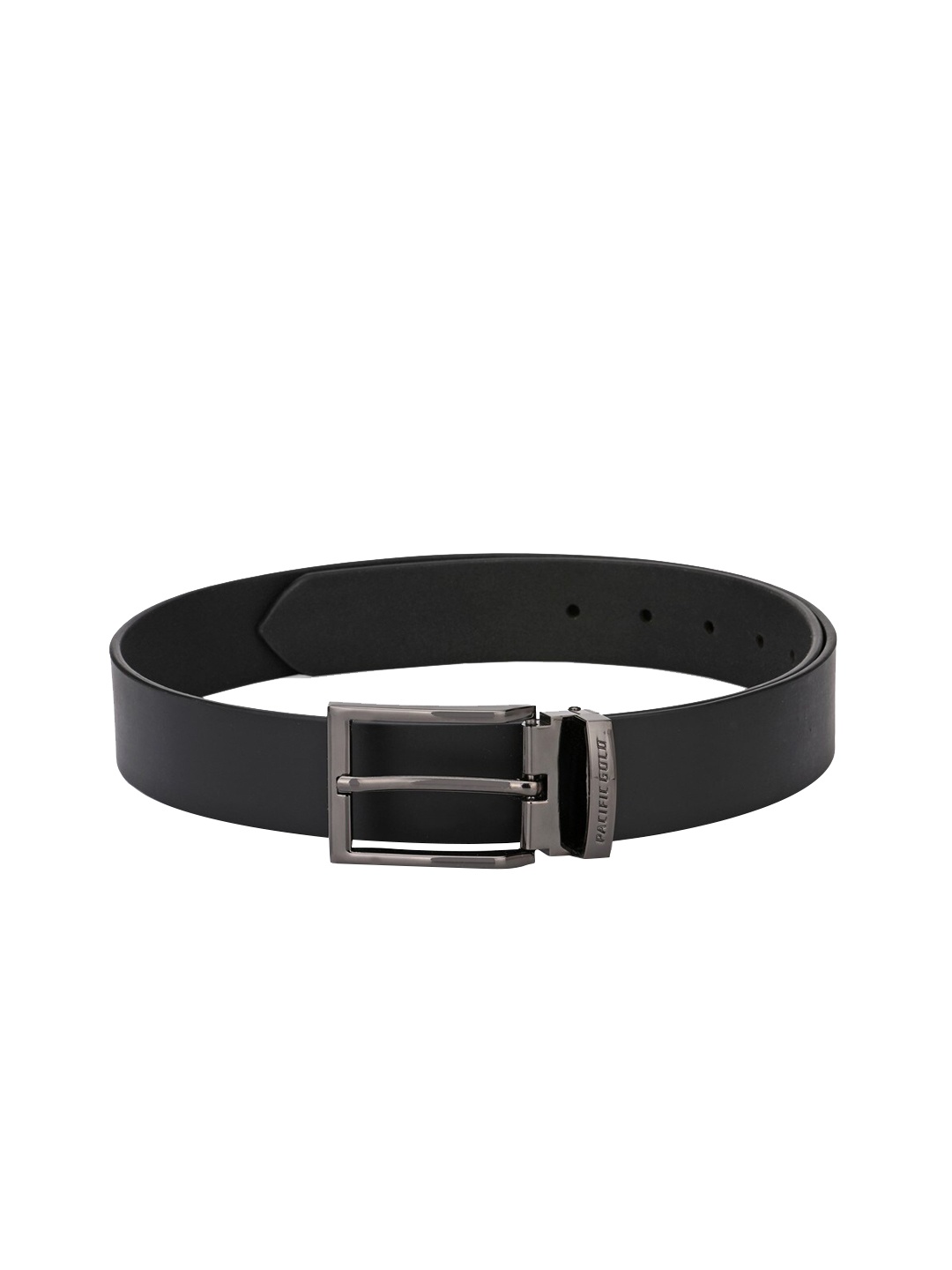 

Pacific Gold Men Black Solid Belt