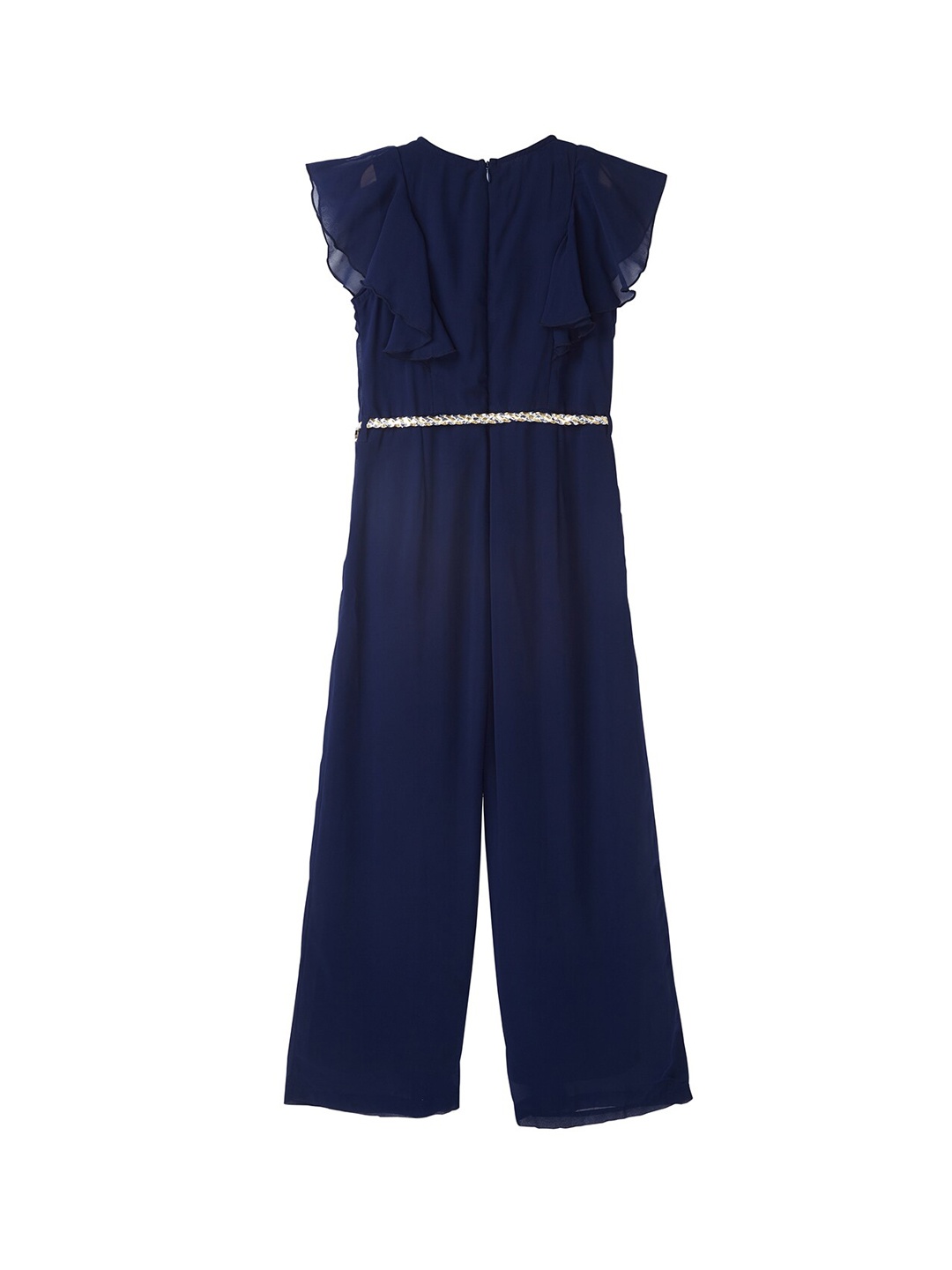 

Cub McPaws Girls Navy Blue Solid Basic Jumpsuit