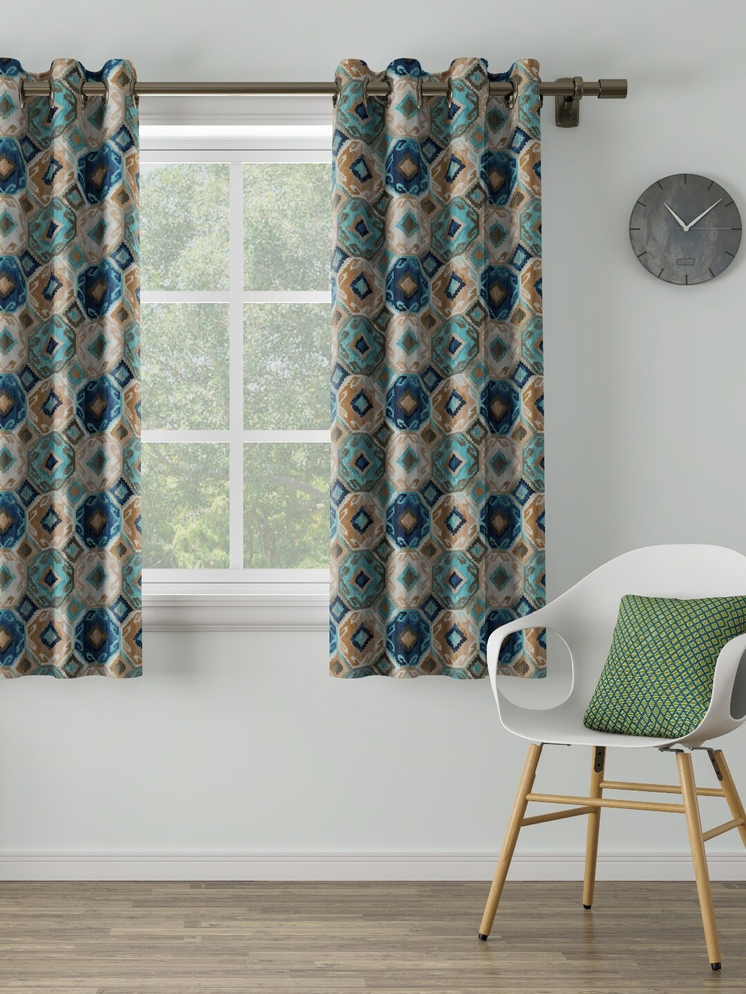 

DDecor Blue Single Window Curtain