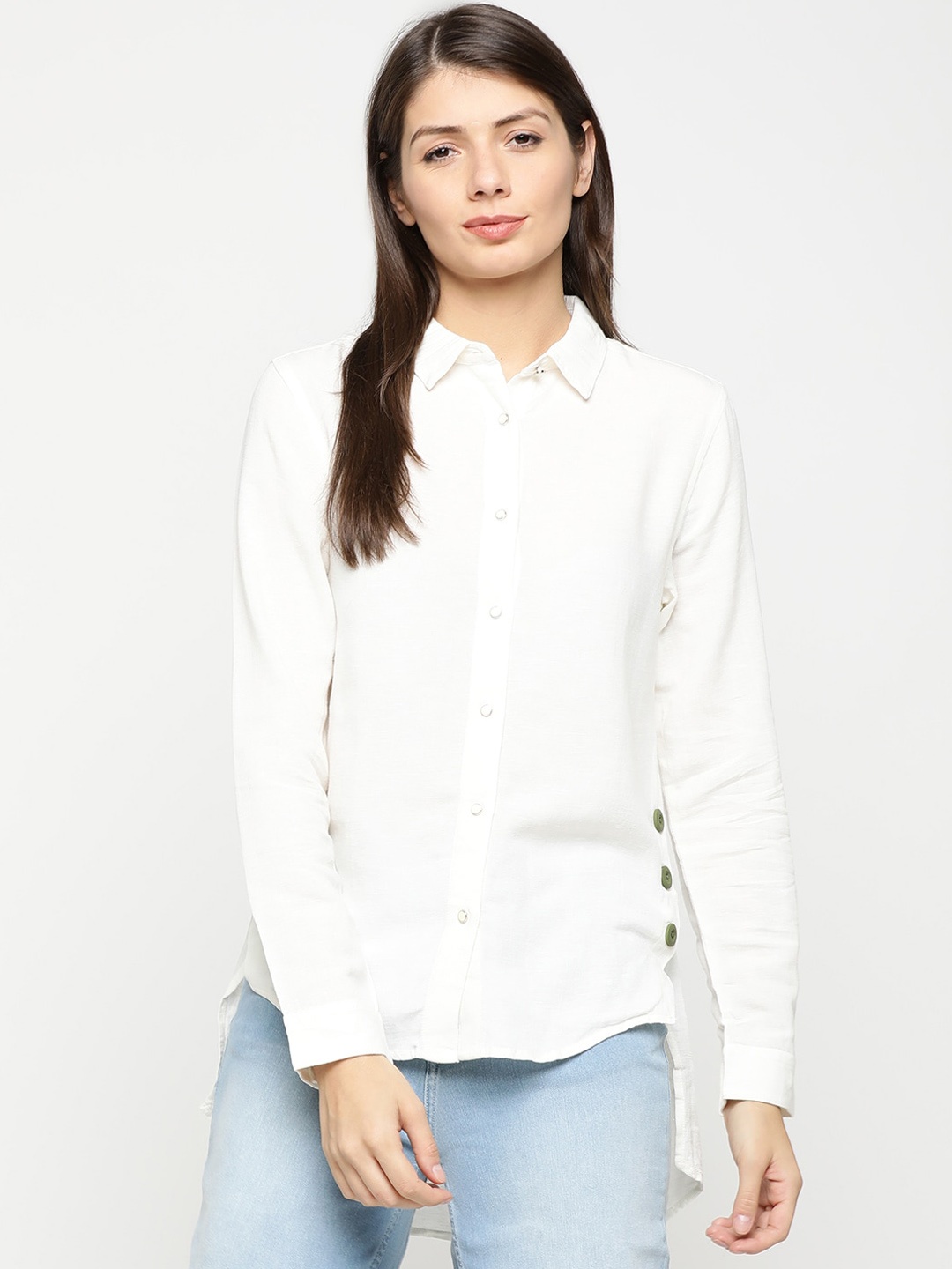 

Pepe Jeans Women White Regular Fit Solid Casual Shirt