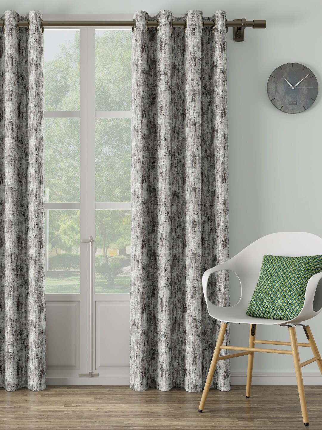 DDecor Grey Single Door Curtain