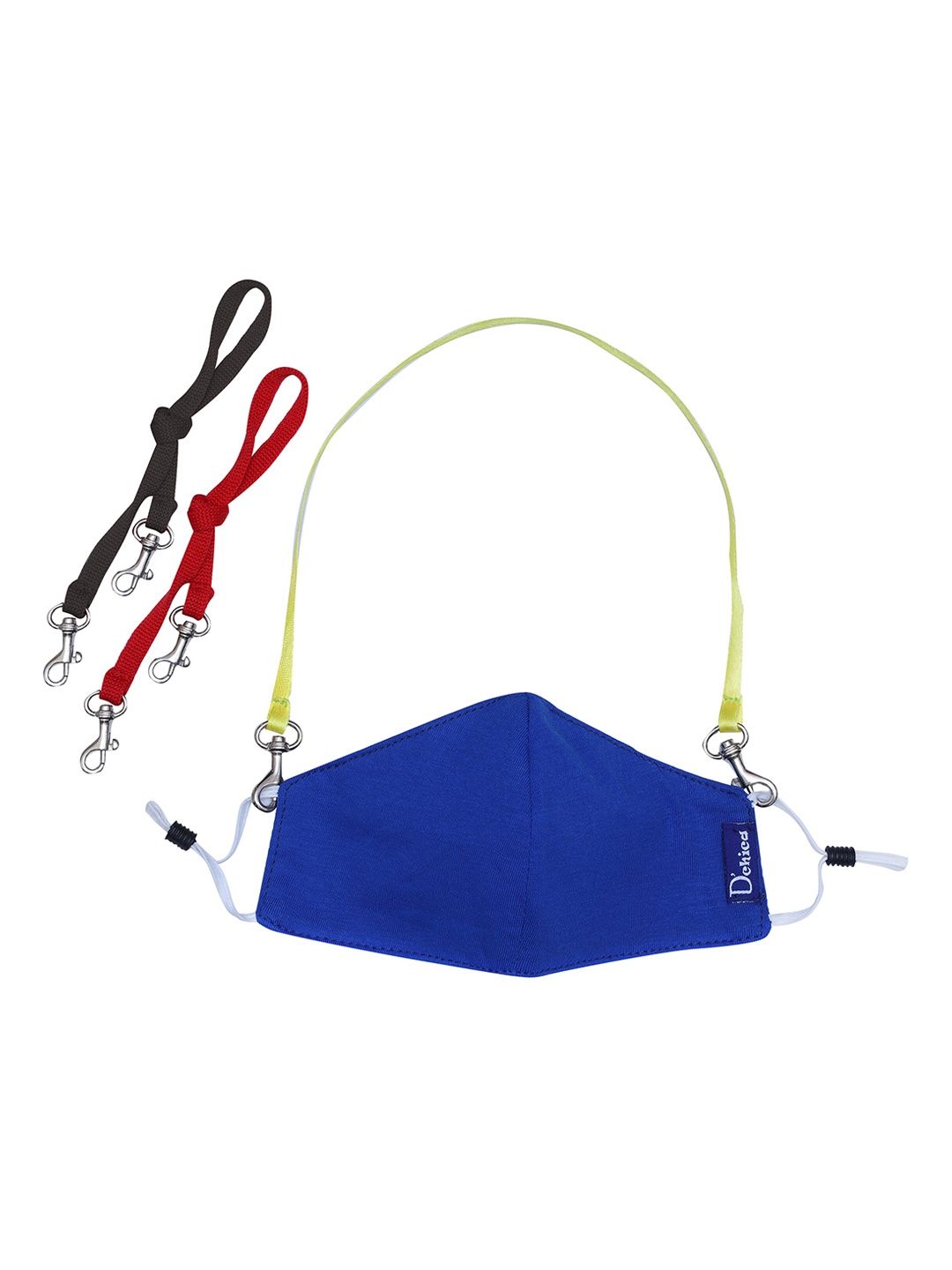 

DChica Unisex Kids Blue 2-Ply Reusable Cloth Mask With 3 Detachable Lanyards