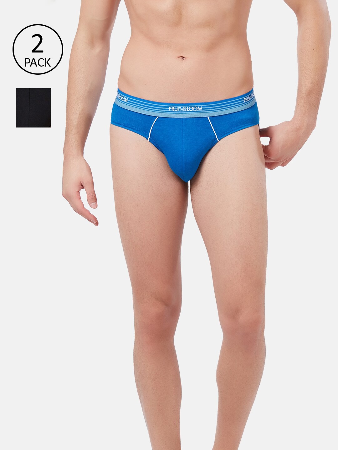 

Fruit of the loom Men Pack of 2 Solid Basic Briefs MHB05-2P-A1S4, Blue