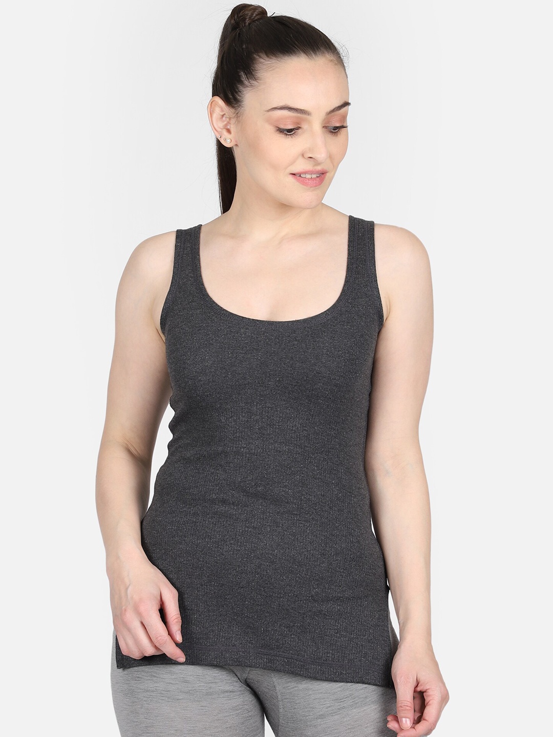 

BODYCARE INSIDER Women Charcoal Grey Solid Thermal Top