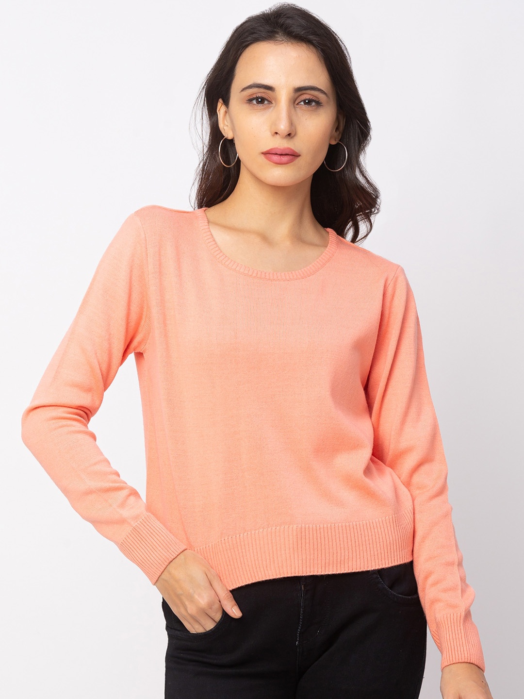 

Globus Women Orange Solid Pullover Sweater
