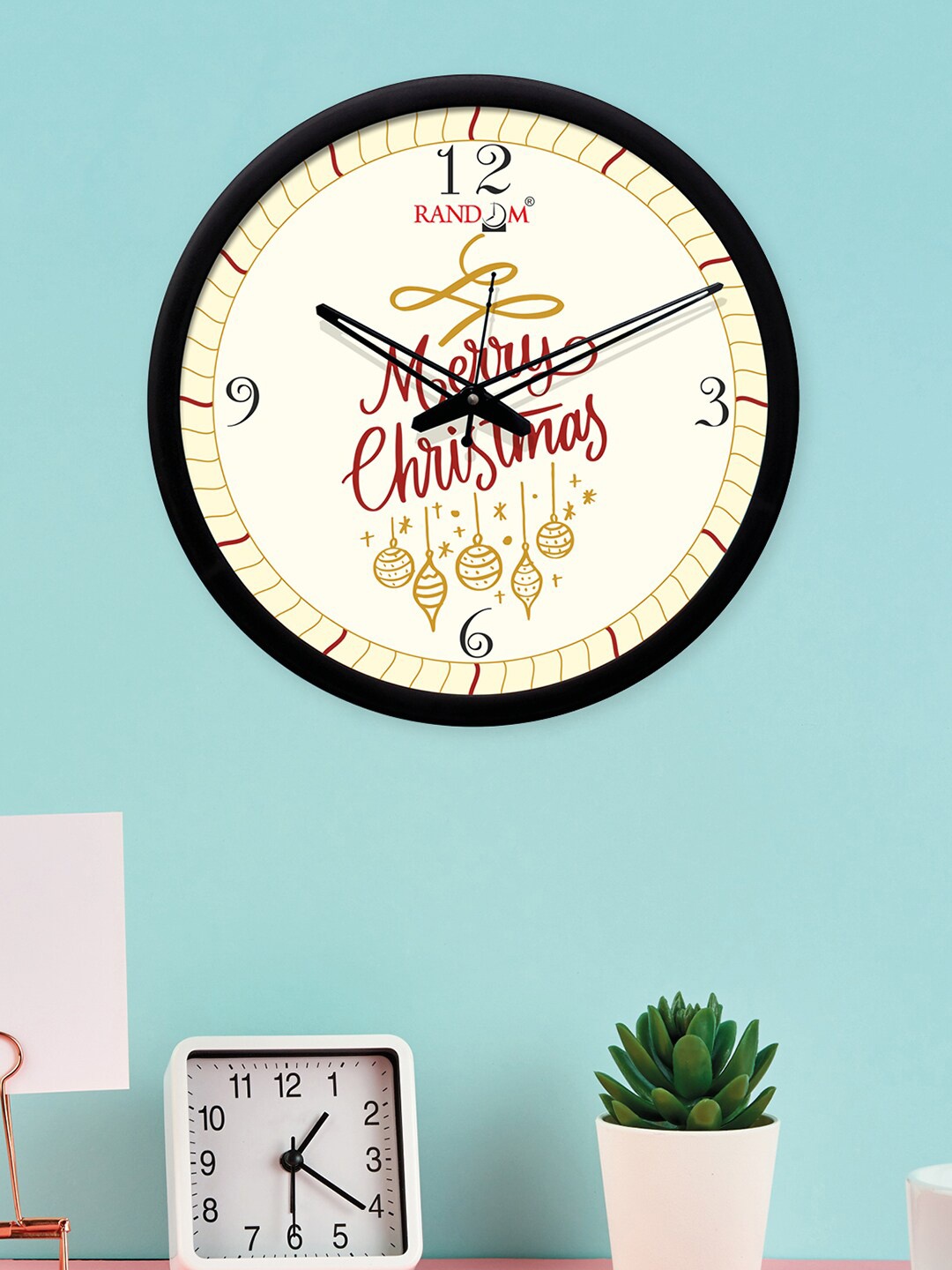 

RANDOM Beige Round Printed Analogue Wall Clock