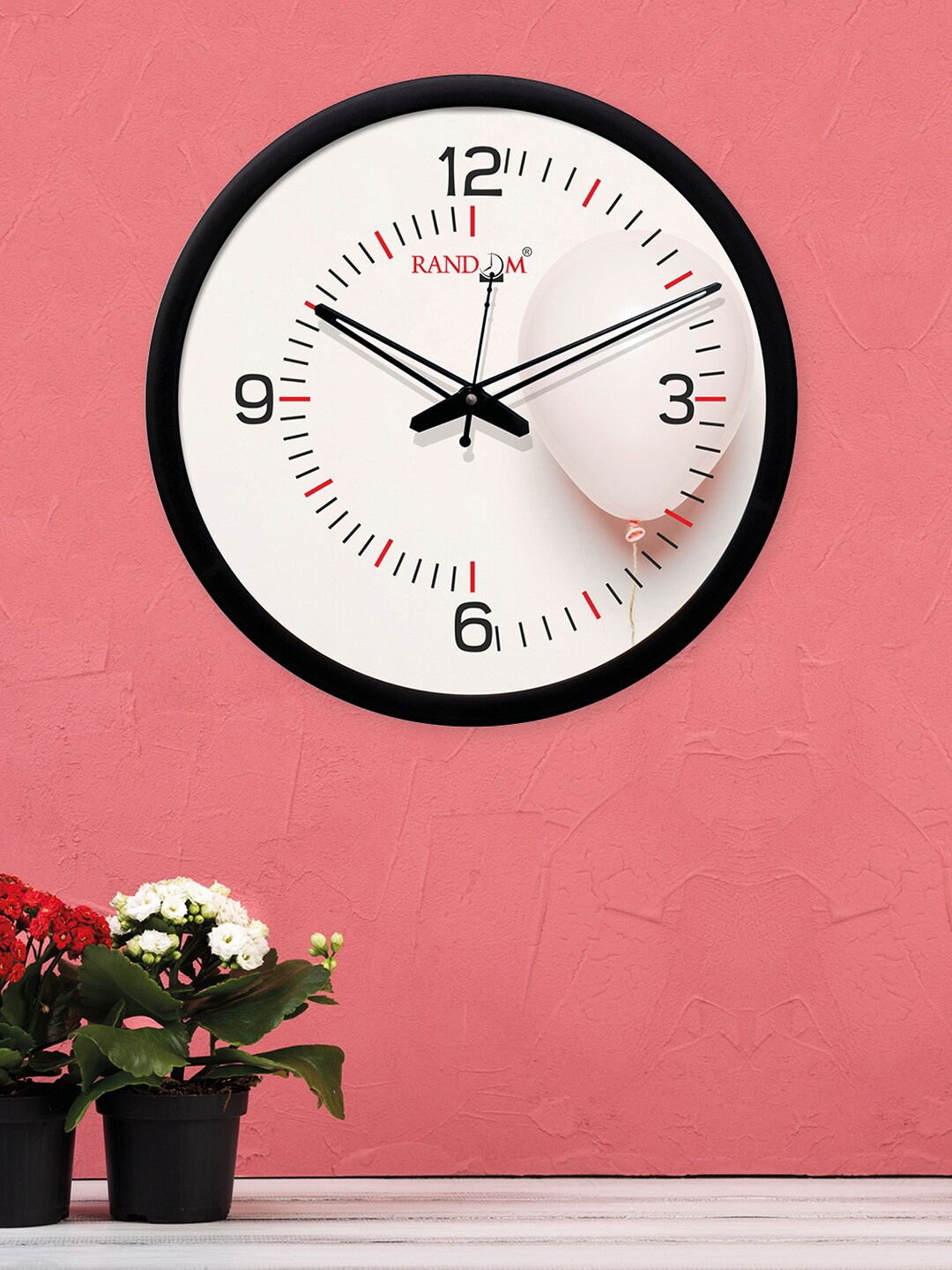 RANDOM Beige Round Printed Analogue Wall Clock