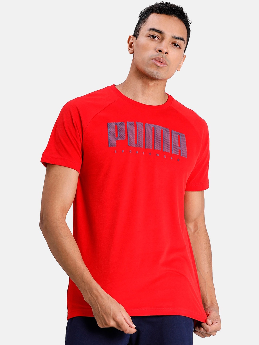 

Puma Men Red Printed Round Neck T-shirt