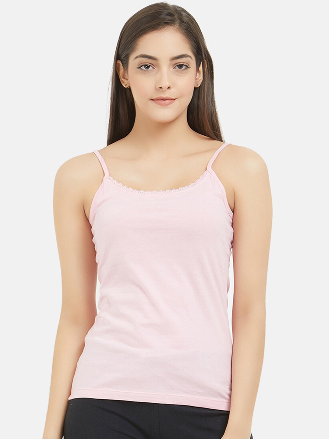 

Fruit of the loom Women Candy Pink Solid Camisole FCAS02-A1S5