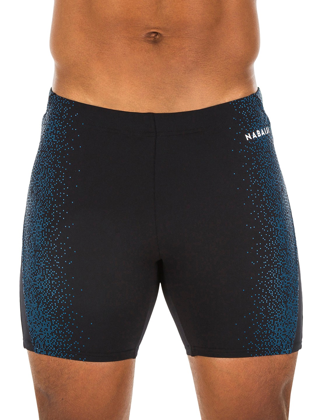 

Nabaiji By Decathlon Men Black & Blue Printed Swimming Boxer Shorts
