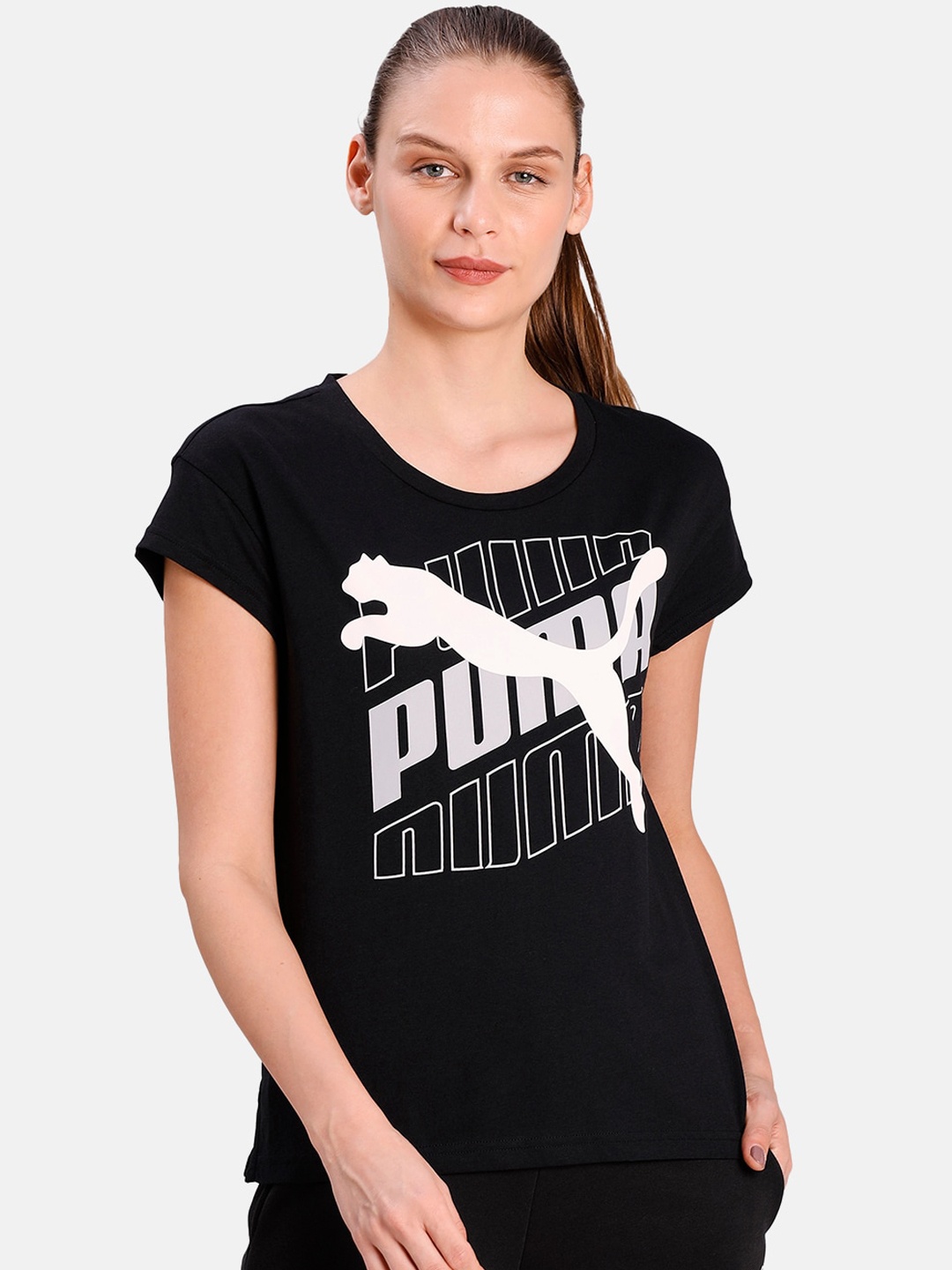 

Puma Women Black Printed MODERN SPORT Graphic T-shirt