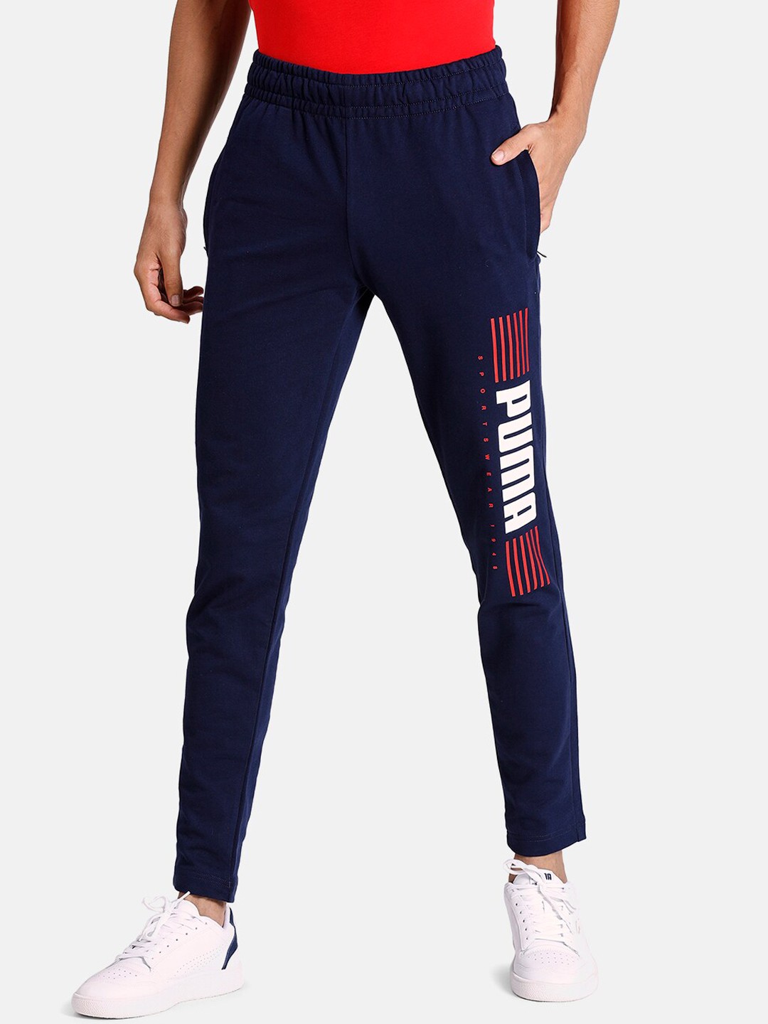

Puma Men Navy Blue Solid Slim-Fit Track Pants
