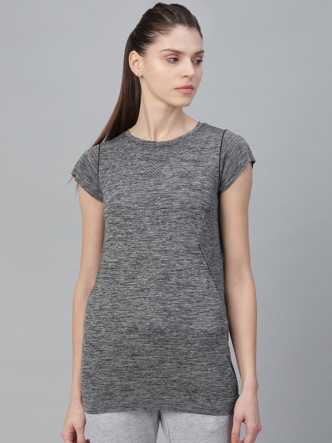 

ASICS Women Race Seamless SS Printed Running Top, Charcoal