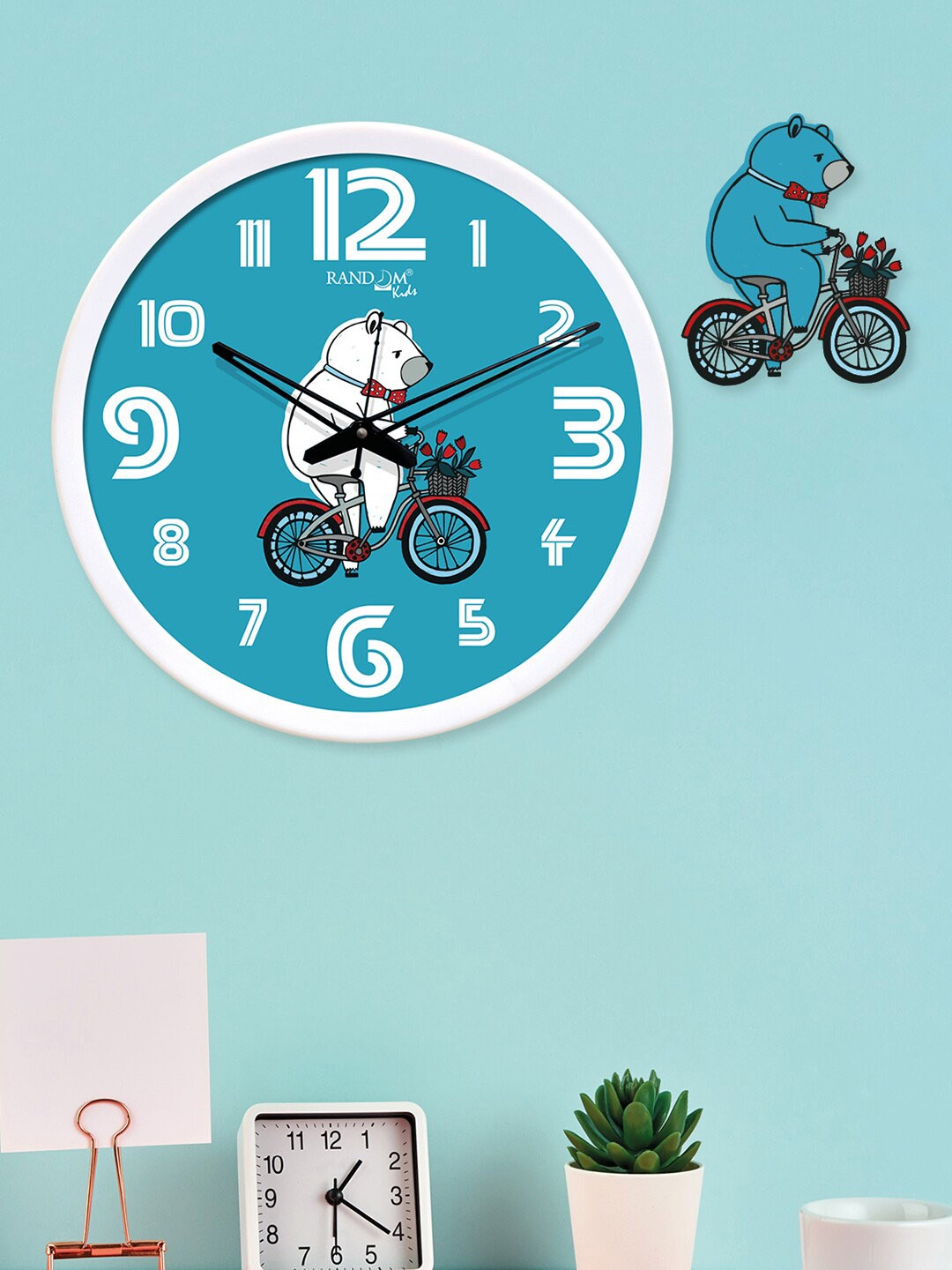 

RANDOM White & Blue Round Printed 30.48 cm Analogue Wall Clock