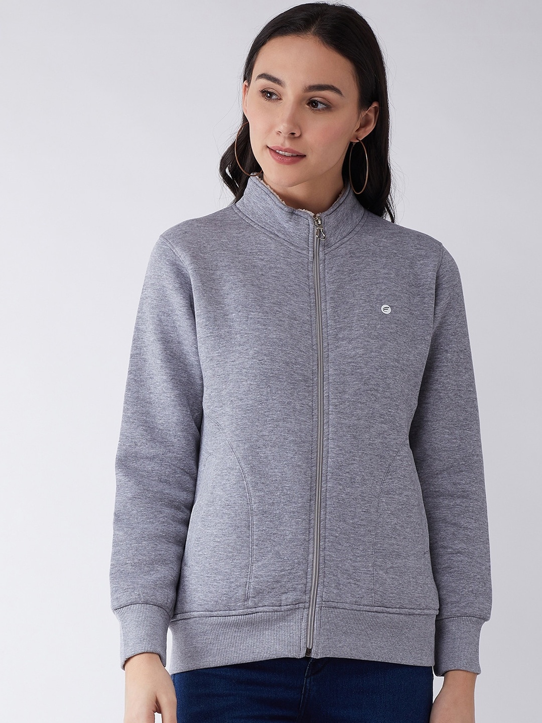 

FEMEA Women Grey Solid Sweatshirt