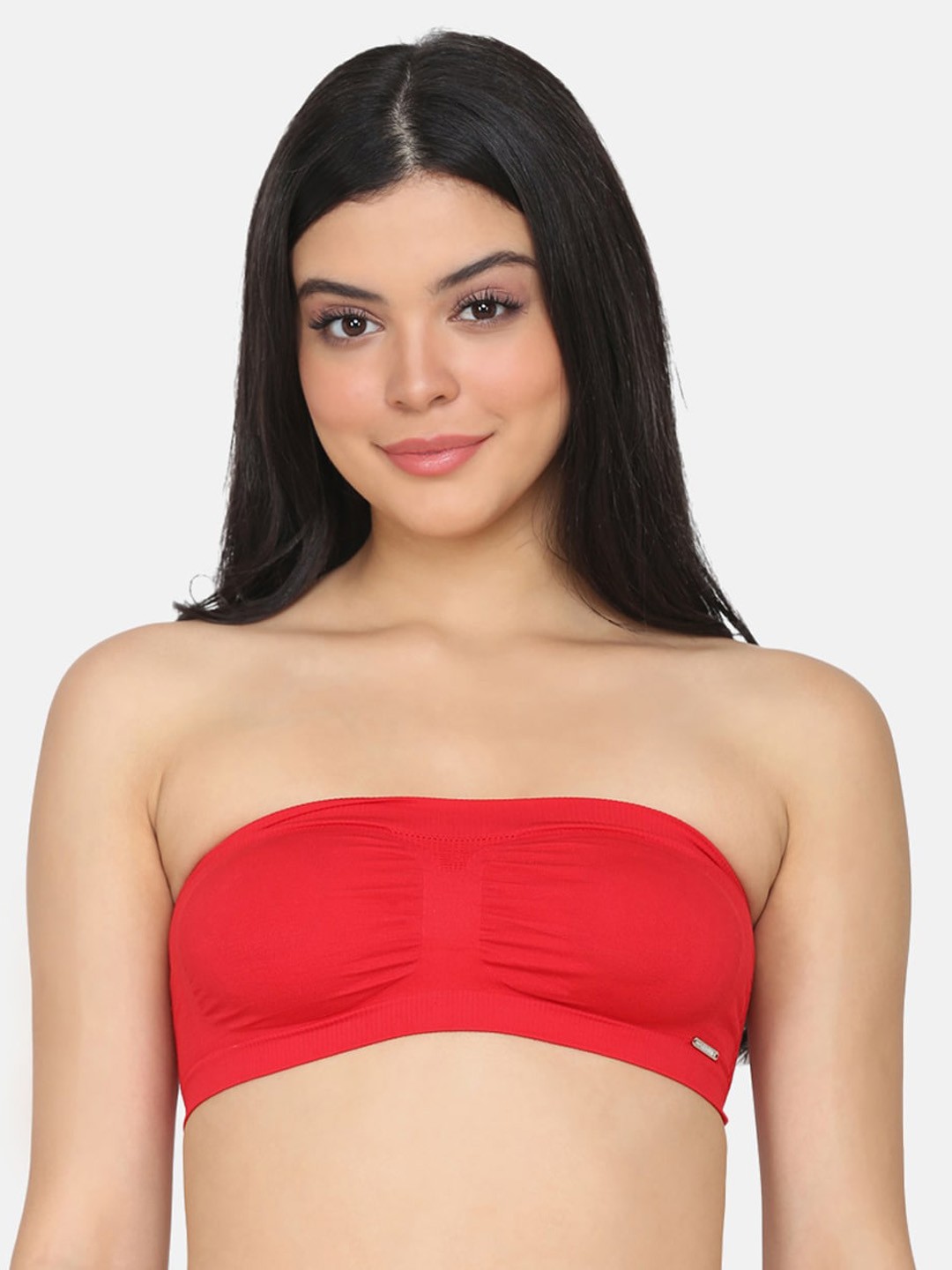 

Da Intimo Red Solid Non-Wired Non Padded Bandeau Bra DI-1284 RED-C20