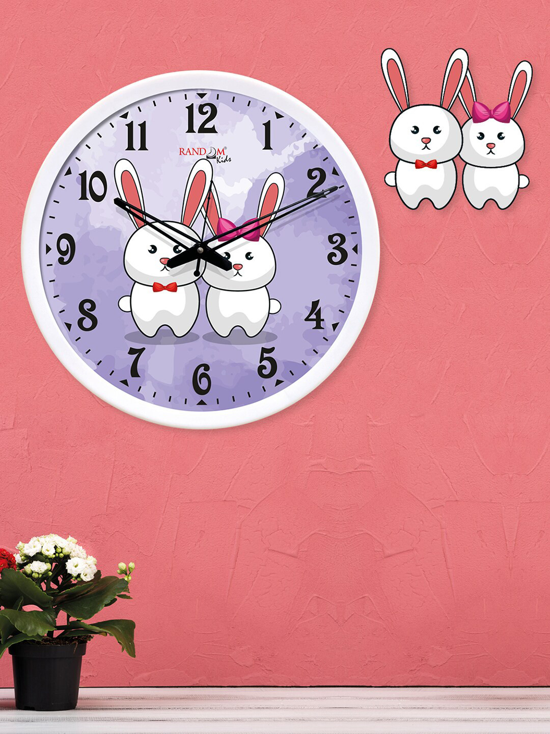 

RANDOM Purple & Off-White Round Printed 30 cm Analogue Wall Clock & Decorative Plaque