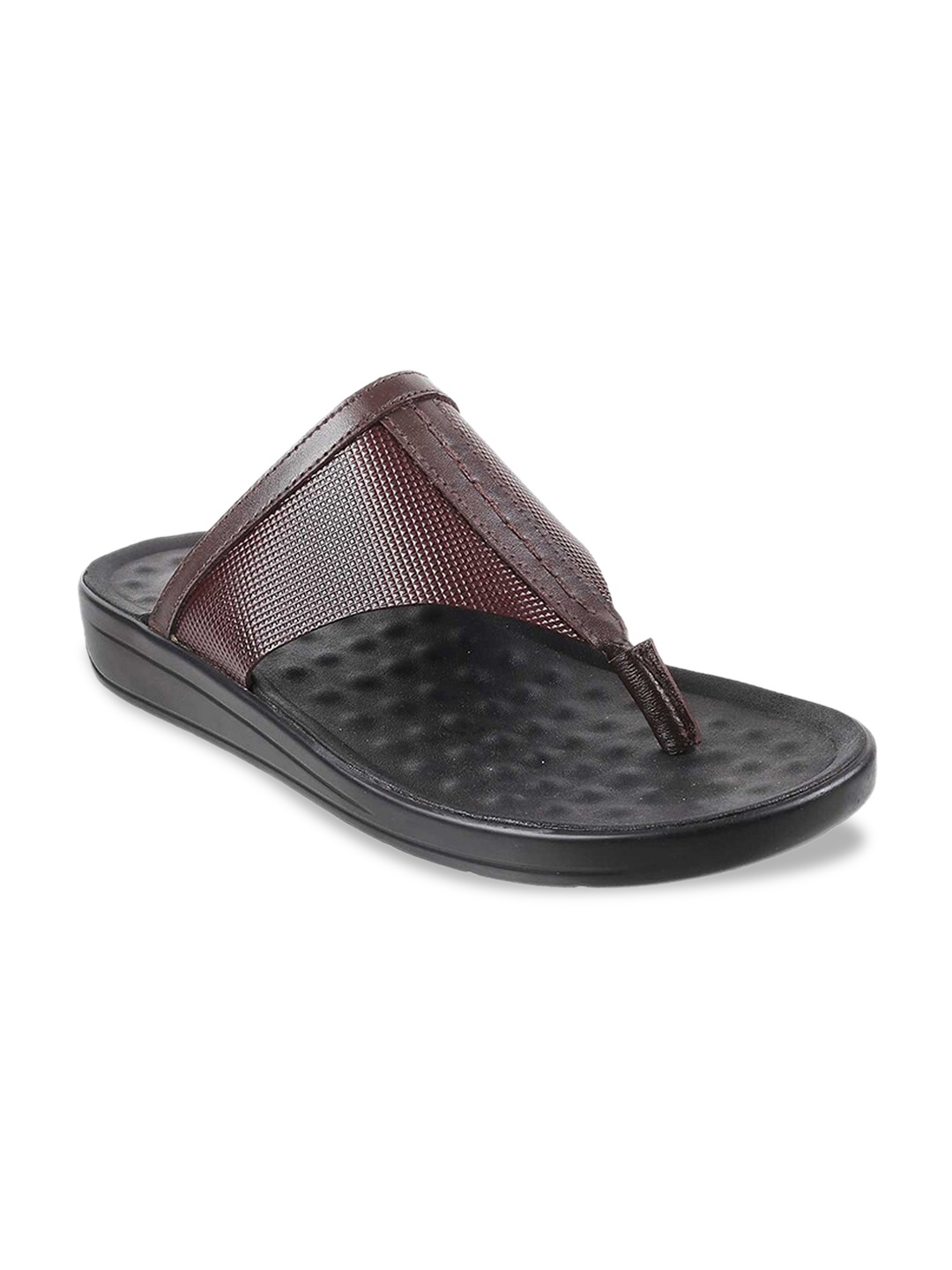 Metro Men Brown Leather Comfort Sandals