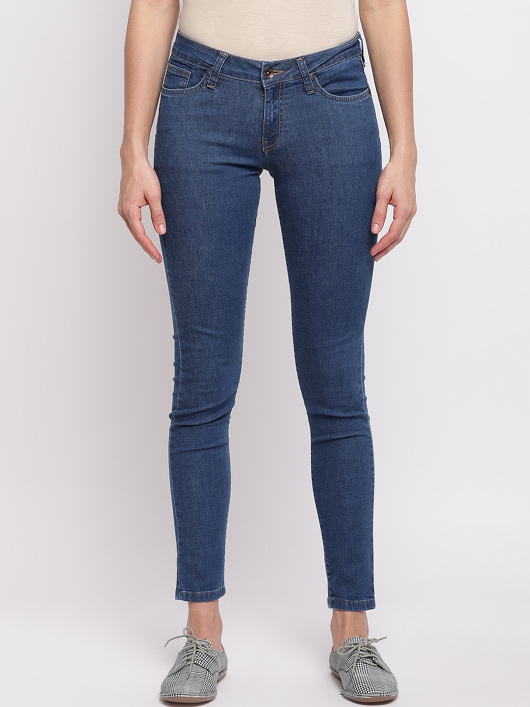 

Pepe Jeans Women Blue Regular Fit Mid-Rise Clean Look Jeans