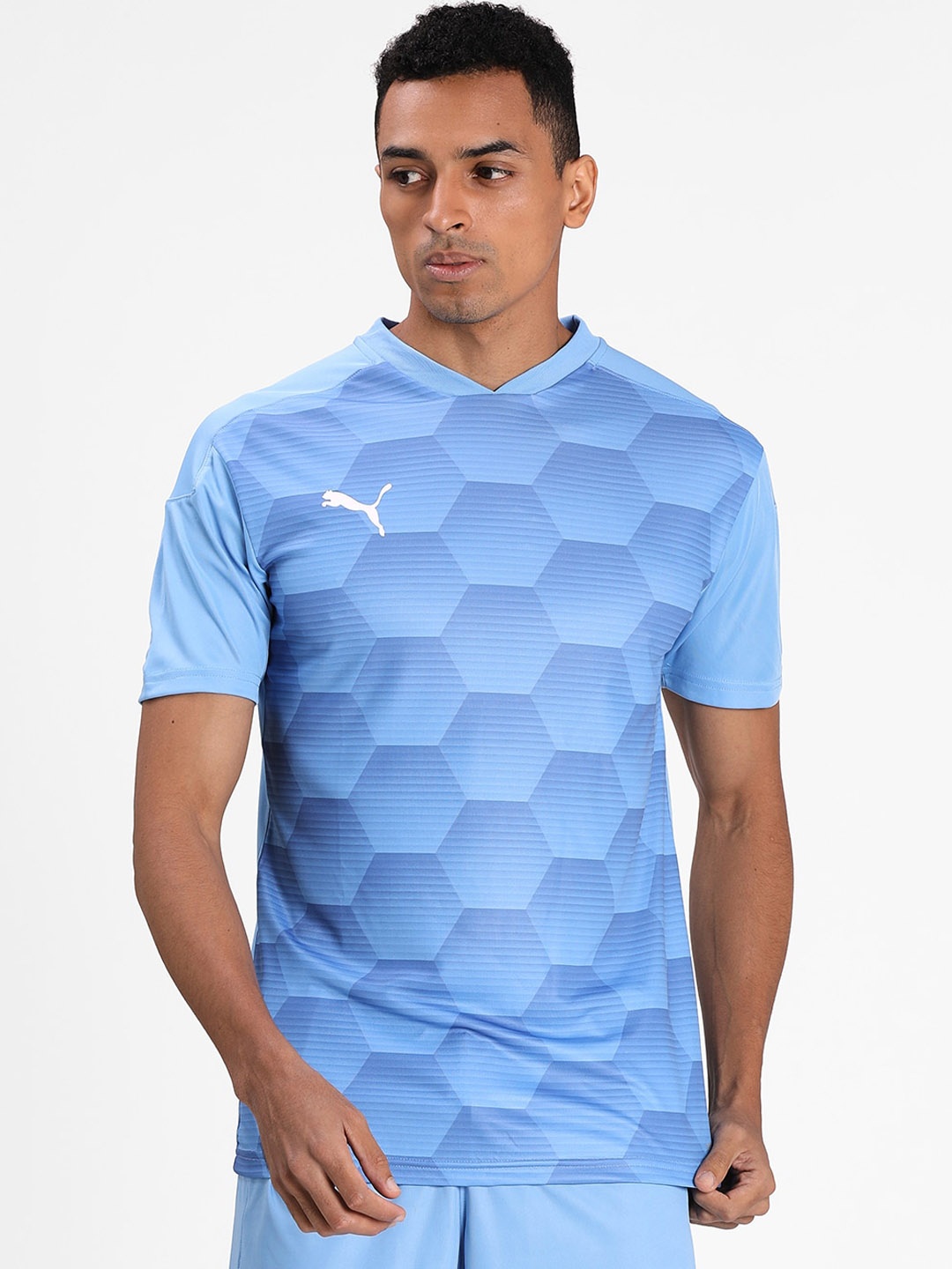 Puma Men Blue Team FINAL 21 Graphic Jersey T-shirt