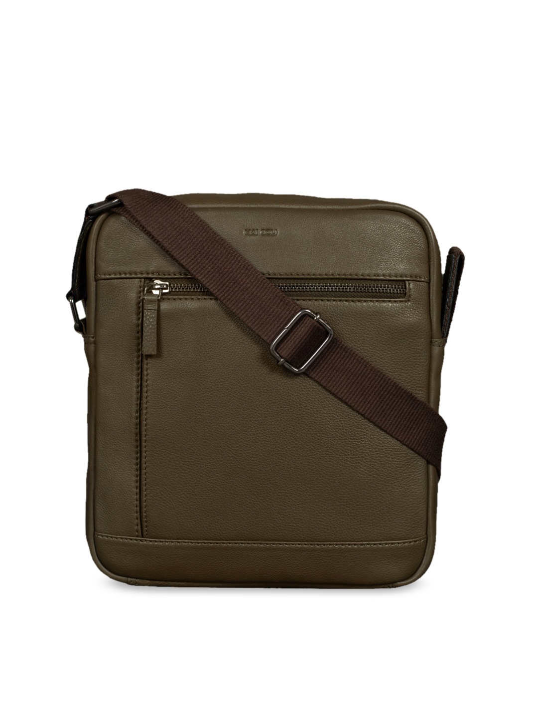 MAI SOLI Men Brown Solid Leather Messenger Bag