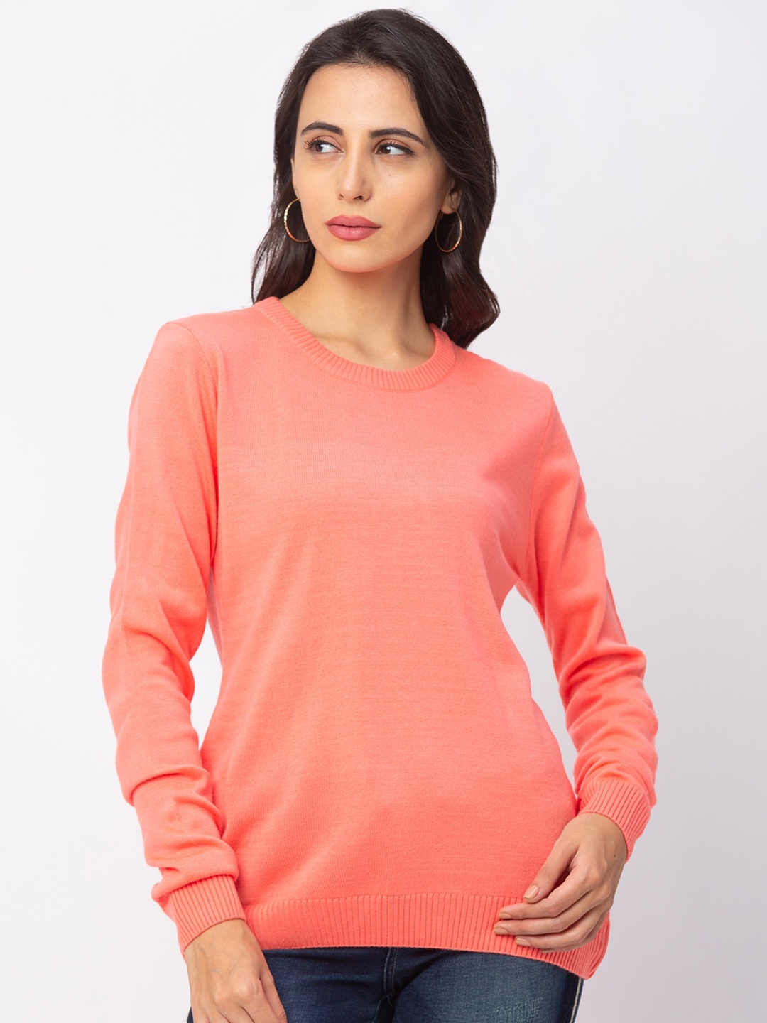 

Globus Women Pink Solid Pullover Sweater