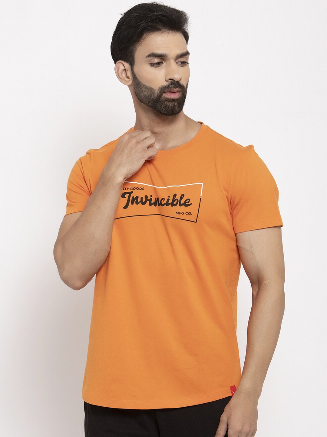 

Invincible Men Quality Goods Scoop Tee, Orange