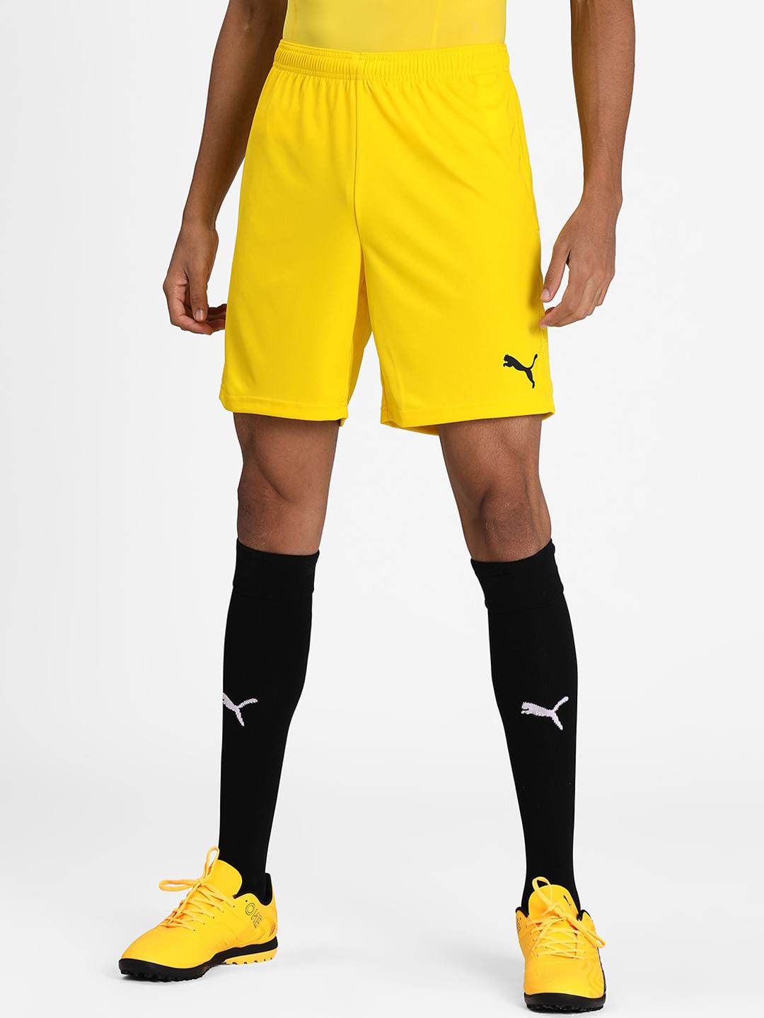 

Puma Men Yellow Solid Regular Fit Sports Shorts
