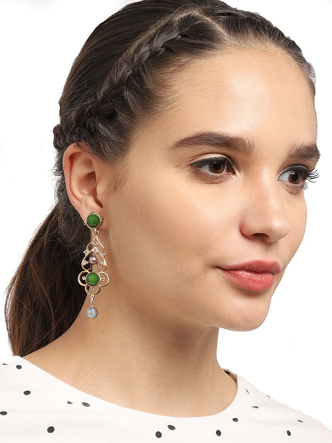 

Golden Peacock Set of 2 Drop Earrings, Gold