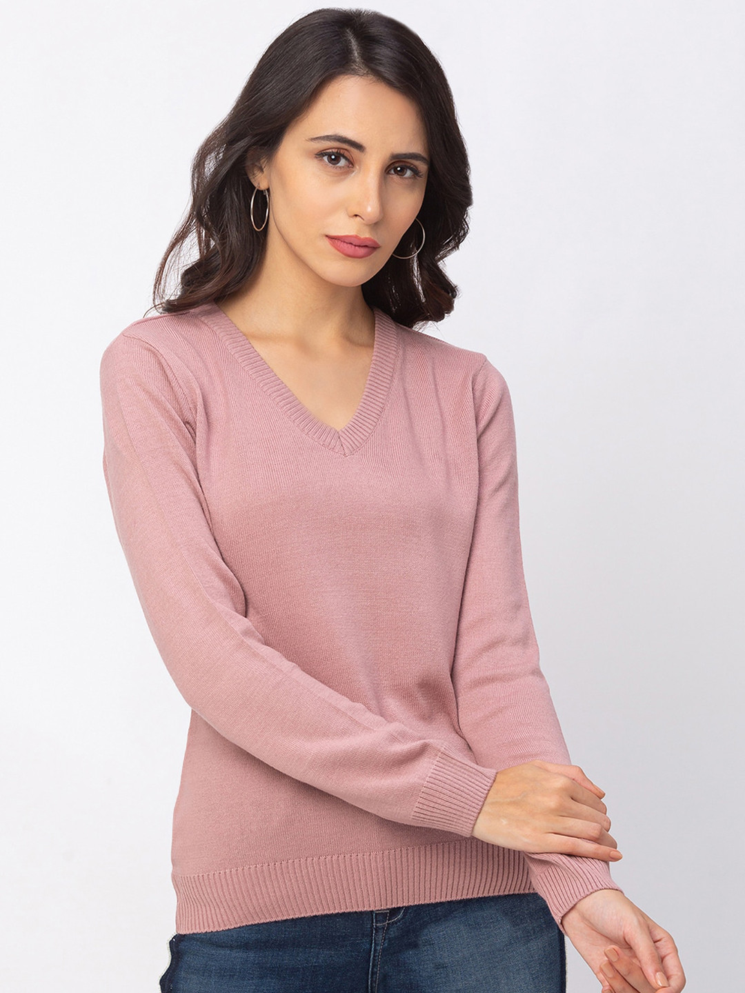 

Globus Women Pink Solid Pullover Sweater