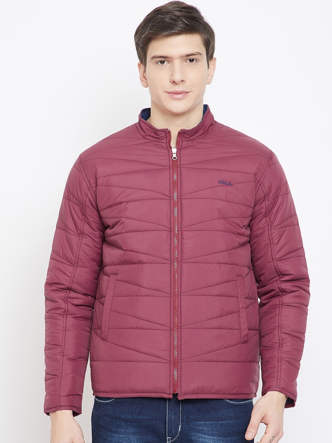 

Adobe Men Burgundy Solid Puffer Jacket