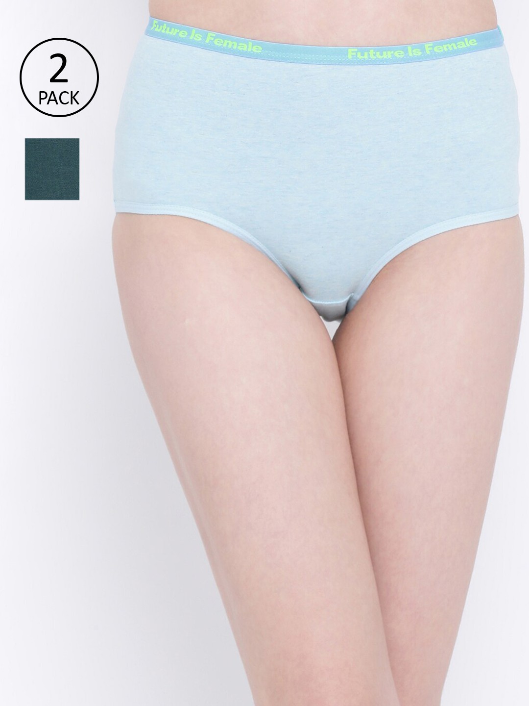 

Clovia Women Pack of 2 Solid Hipster Briefs COMPNC775XL, Blue