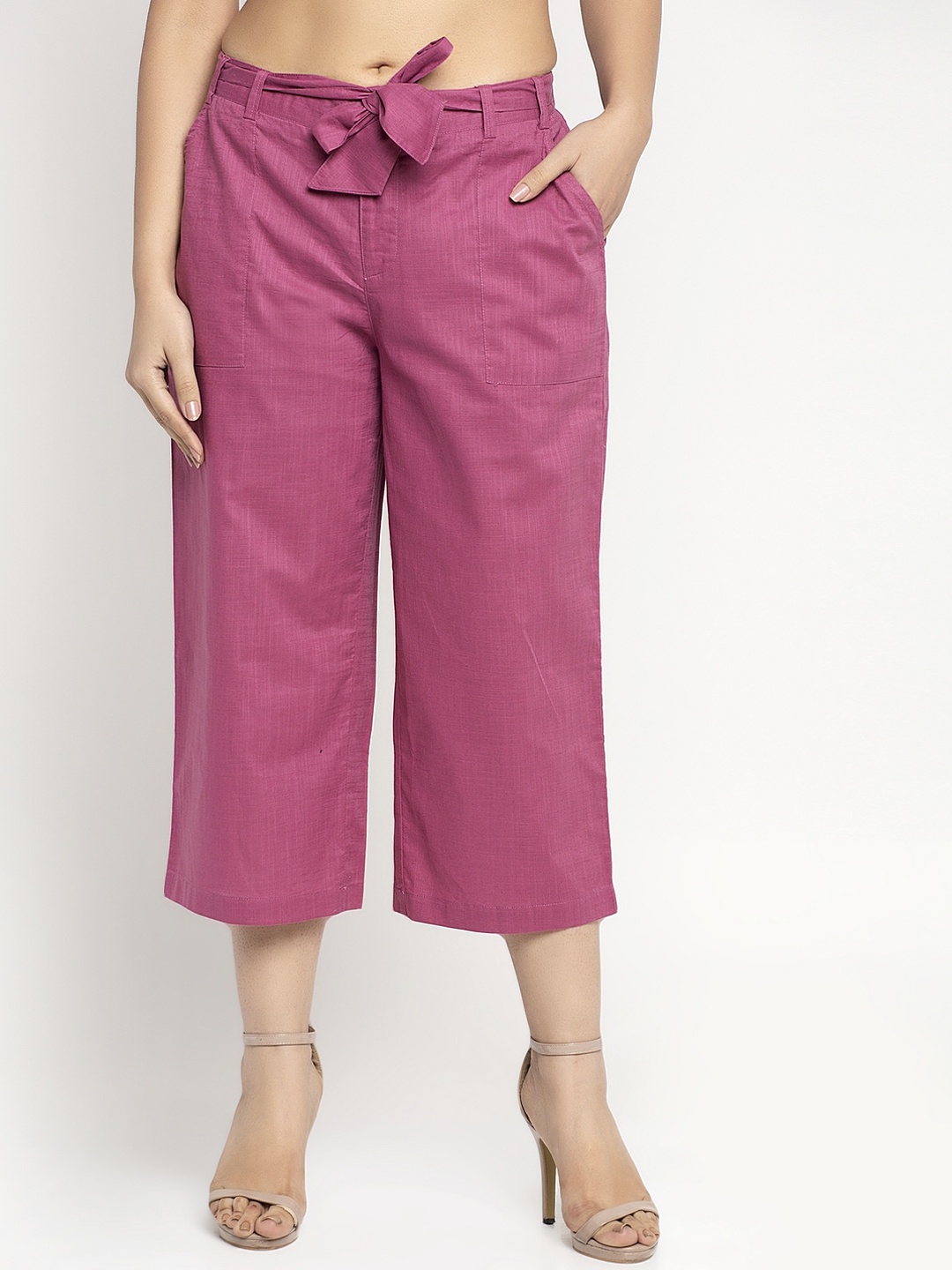 

Ayaany Women Pink Regular Fit Solid Culottes