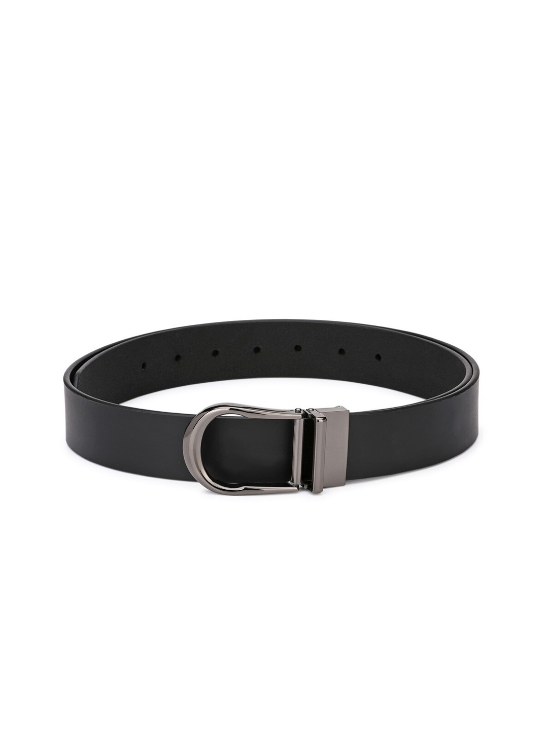 

Pacific Gold Men Black Solid Genuine Leather Belt