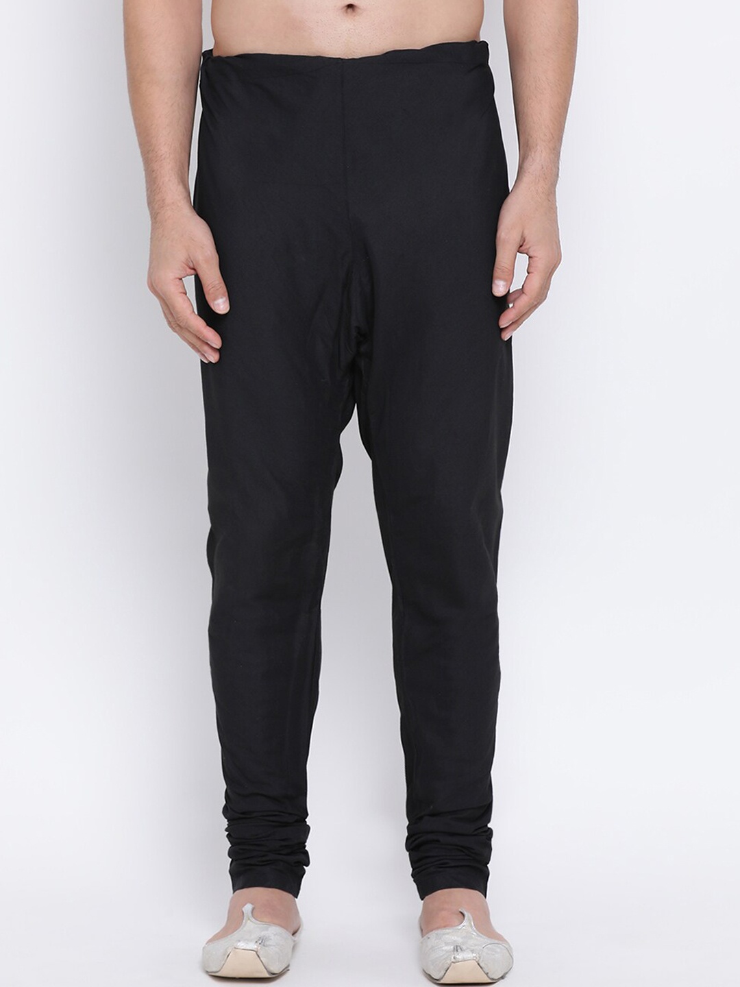 

NAMASKAR Men Black Solid Churidar