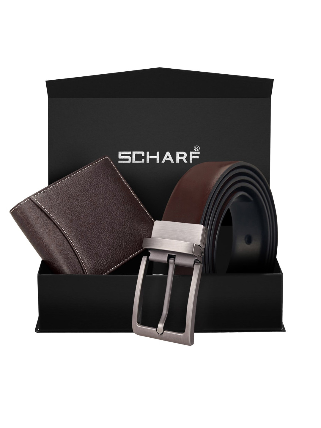 

SCHARF Men Brown & Black Wallet & Belt Accessory Gift Set