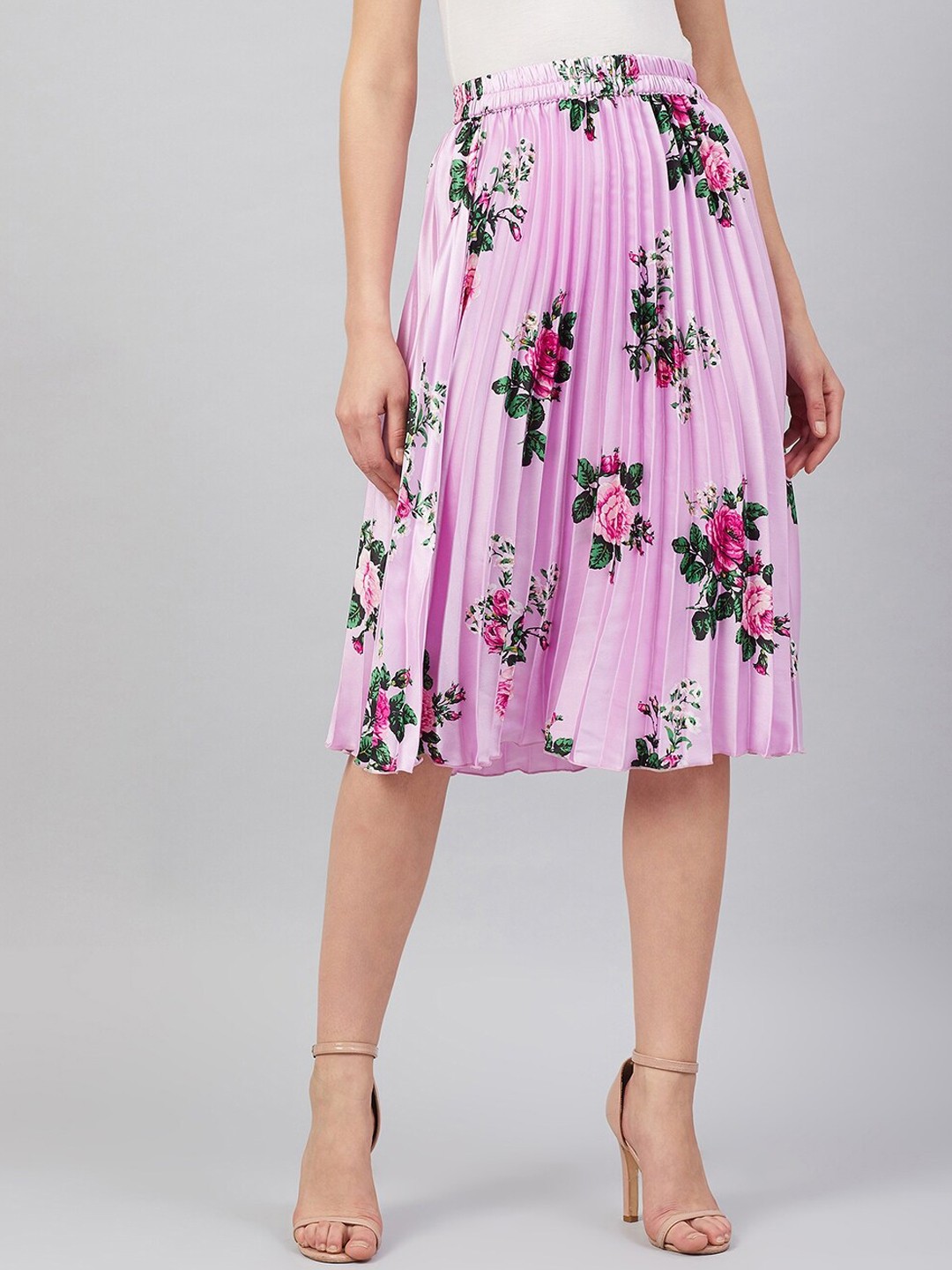 

RARE Women Purple Printed A-Line Midi Skirt