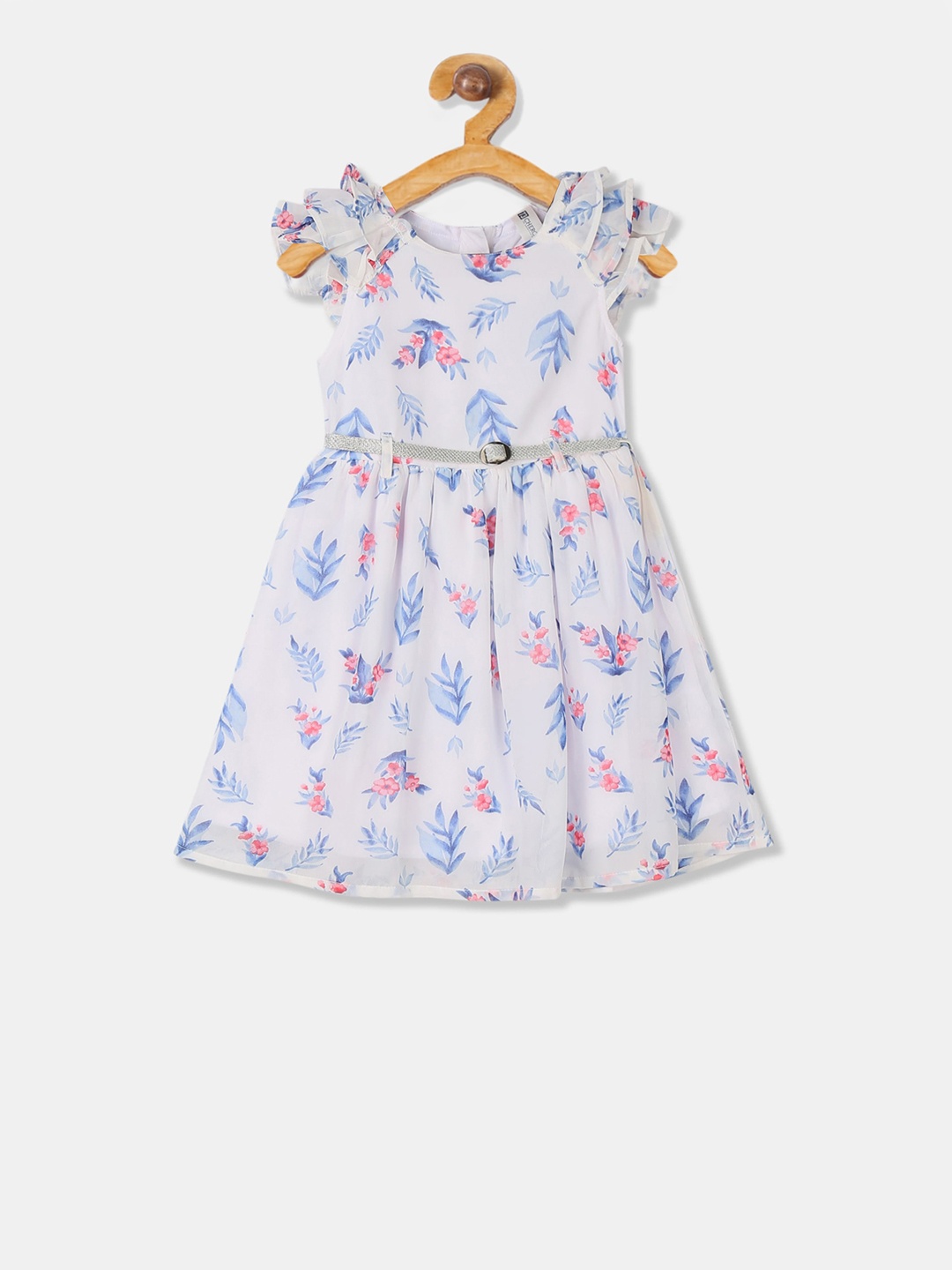 

Cherokee Girls White Floral Printed Fit and Flare Dress