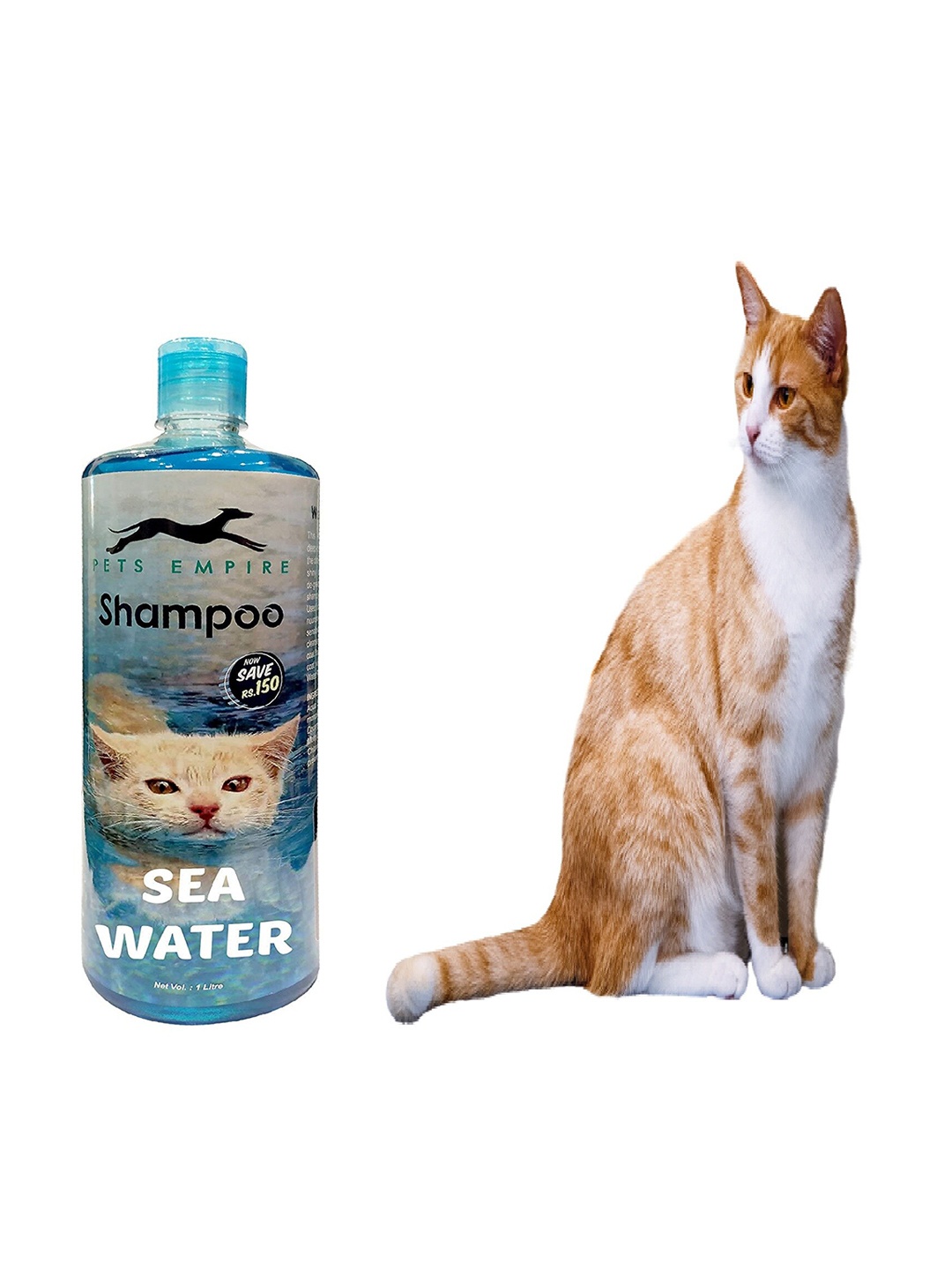 

PETS EMPIRE Sea Water Naturally Organic Body Shampoo for Pets 1000 ml, Blue