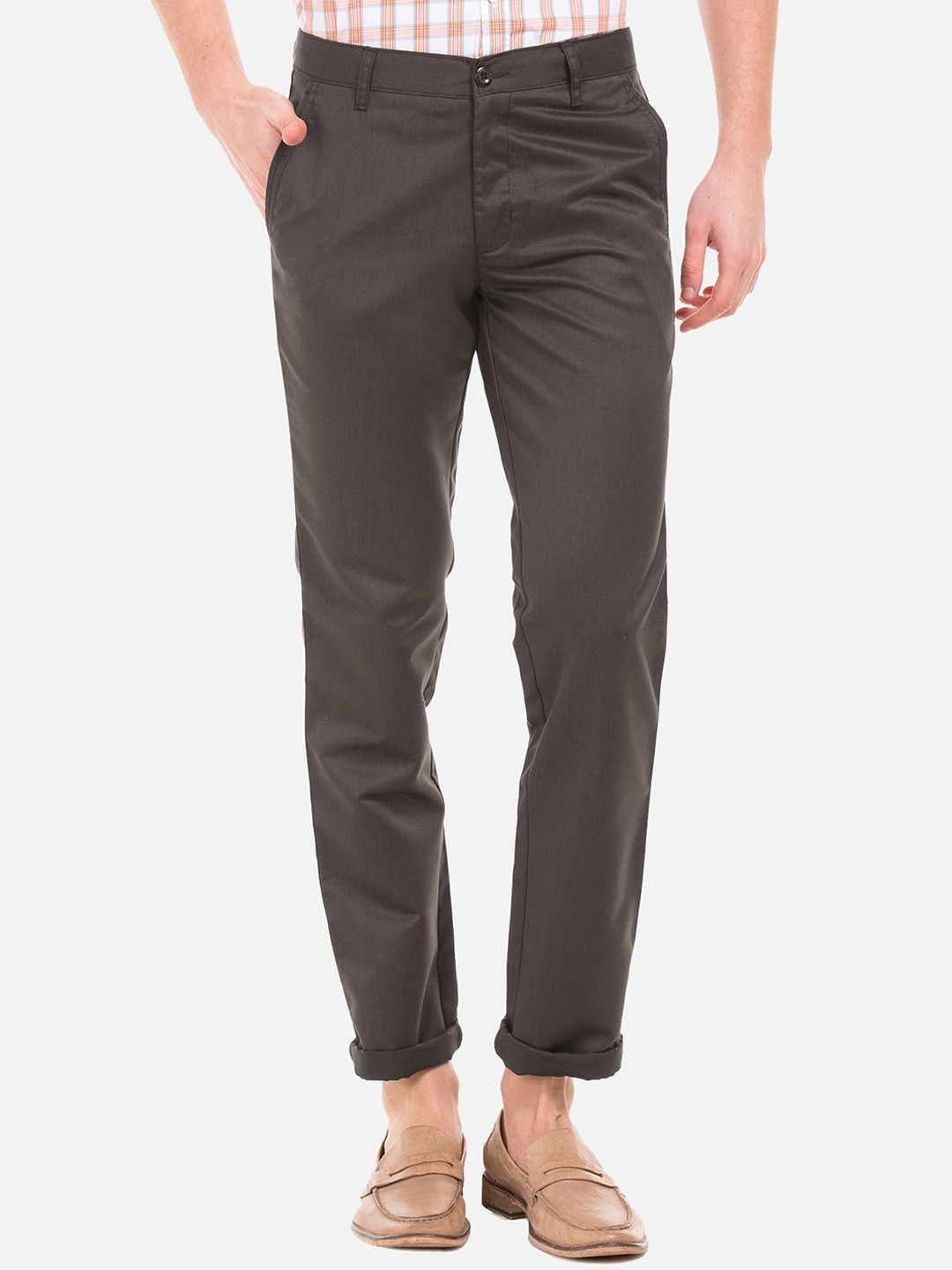 

Ruggers Men Brown Slim Fit Solid Regular Trousers