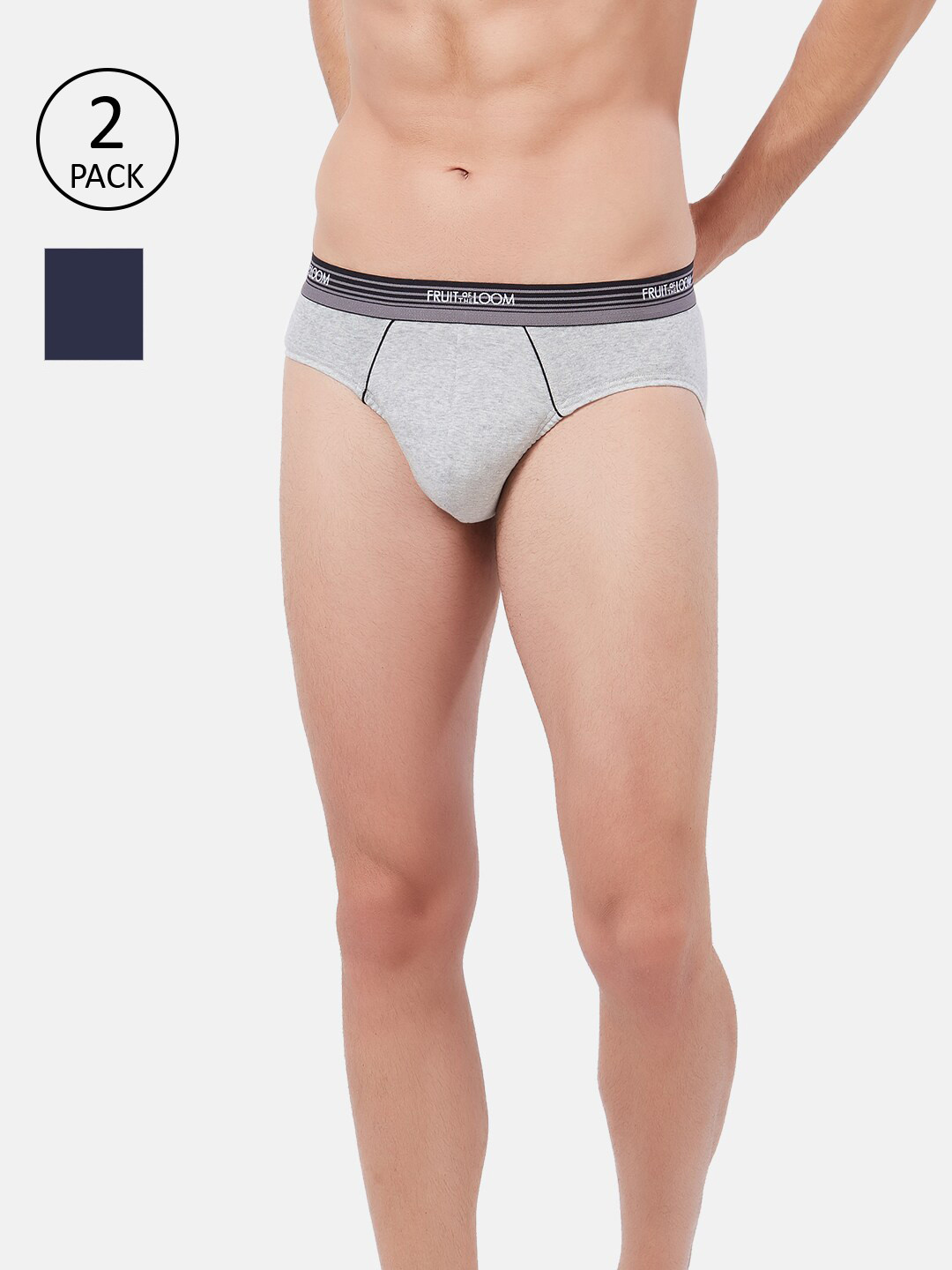 

Fruit of the loom Men Pack of 2 Solid Hipster Briefs MHB05-2P-A1S2, Navy blue