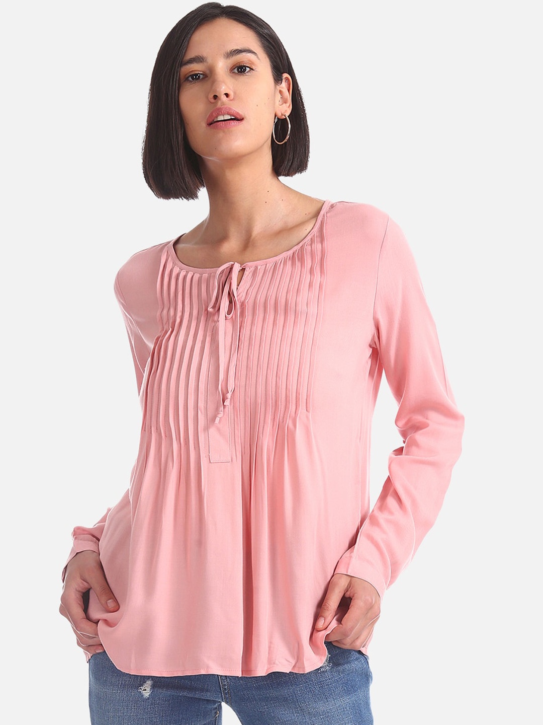 

Cherokee Women Pink Solid Top