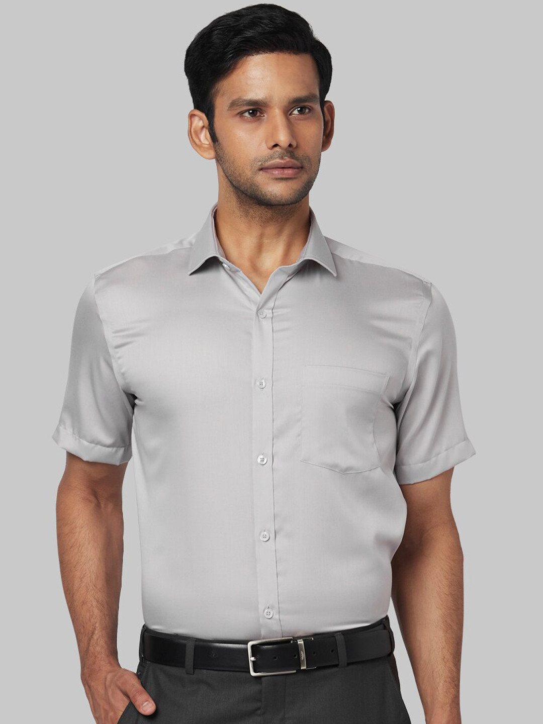 

Park Avenue Men Grey Regular Fit Solid Formal Shirt