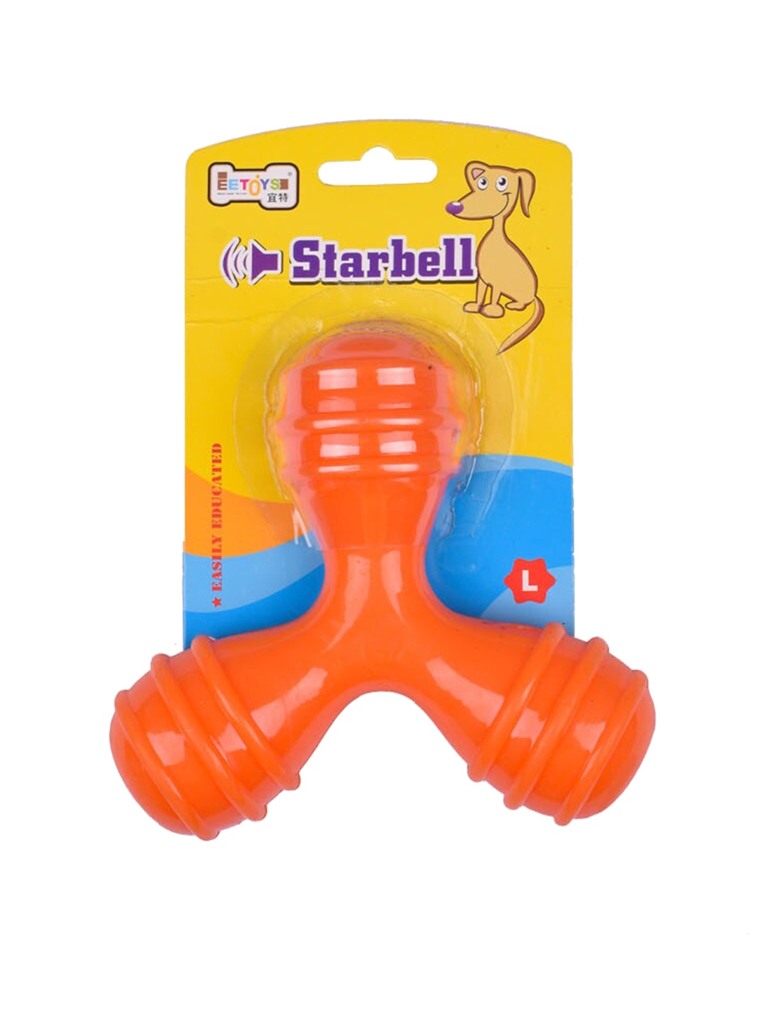 

Poochles Starbell & Three Knot Rope Combo Dog Toy, Orange