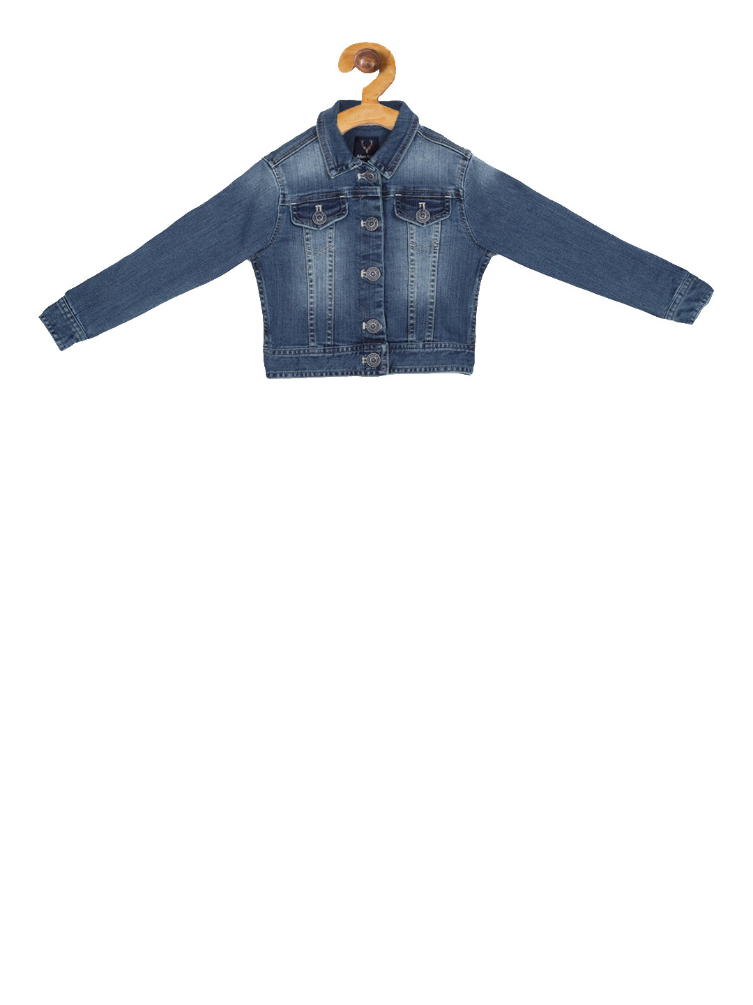 

Allen Solly Junior Girls Blue Solid Denim Jacket