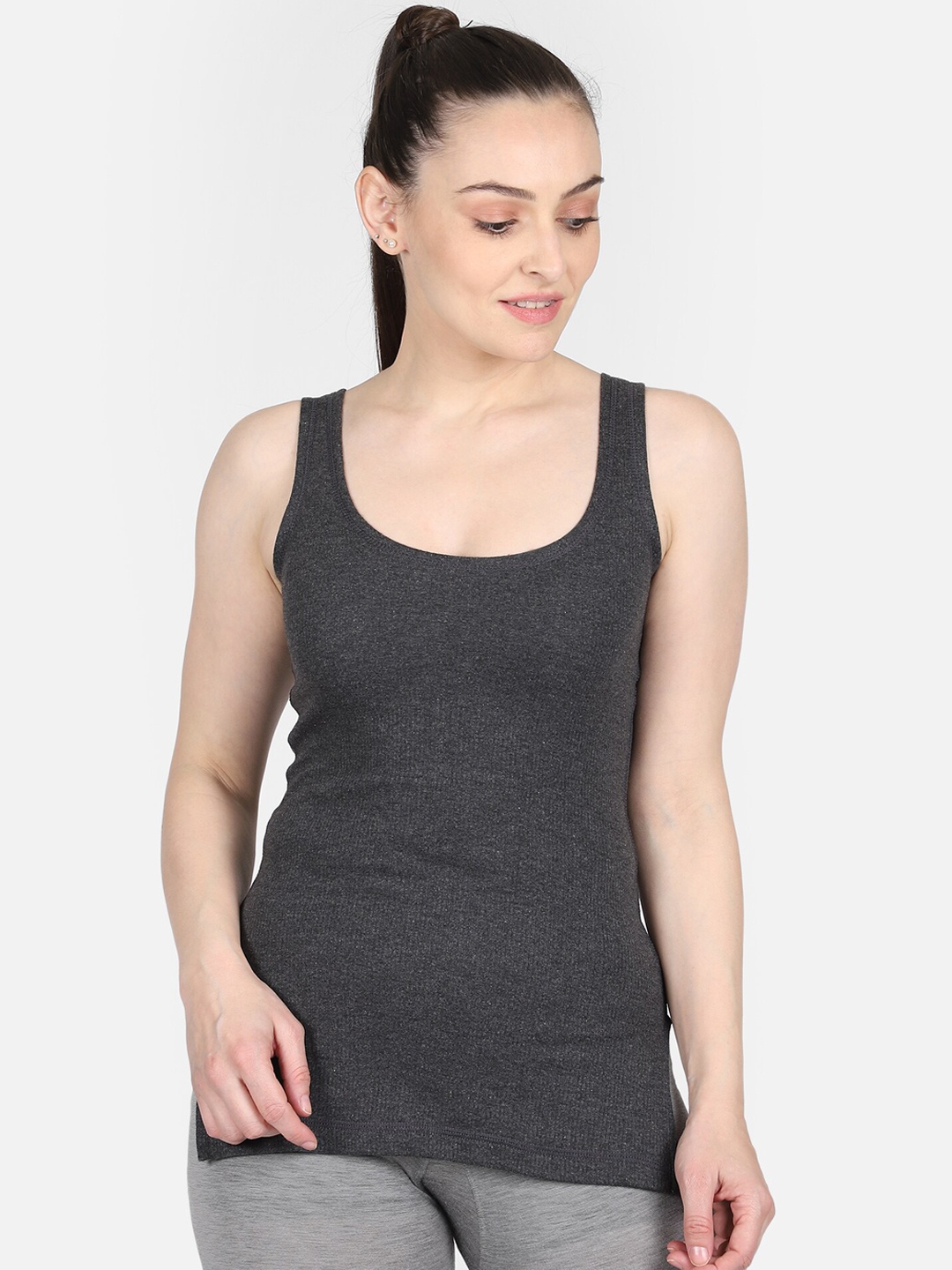 BODYCARE INSIDER Women Charcoal Solid Thermal Top