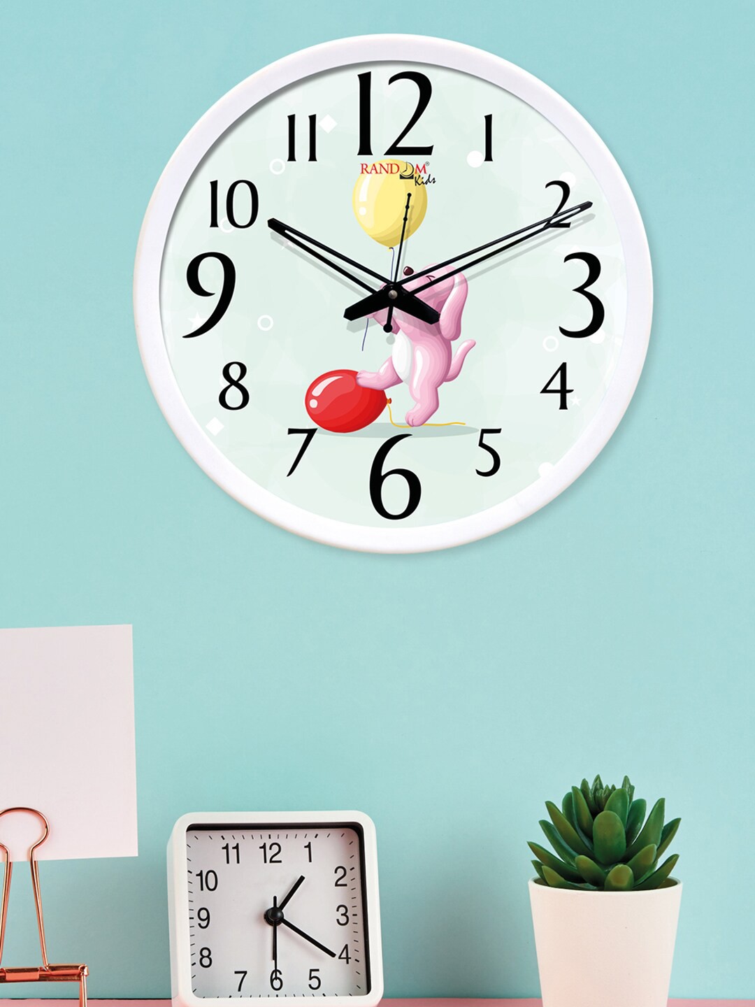 

RANDOM White & Green Round Printed 30.48 cm Analogue Wall Clock