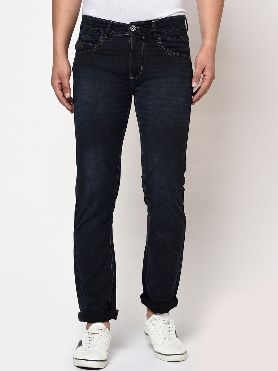 

Octave Men Navy Blue Regular Fit Mid-Rise Clean Look Jeans